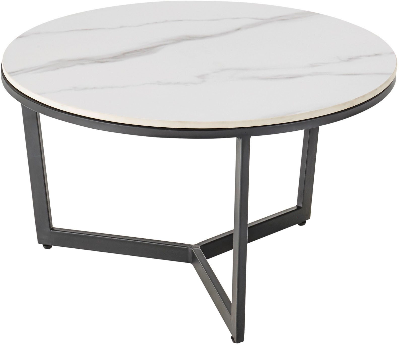 Stolkom Sp.z.o.o. Couchtisch HARPER 2, rund Keramik, Tisch-Platte marmorisi günstig online kaufen