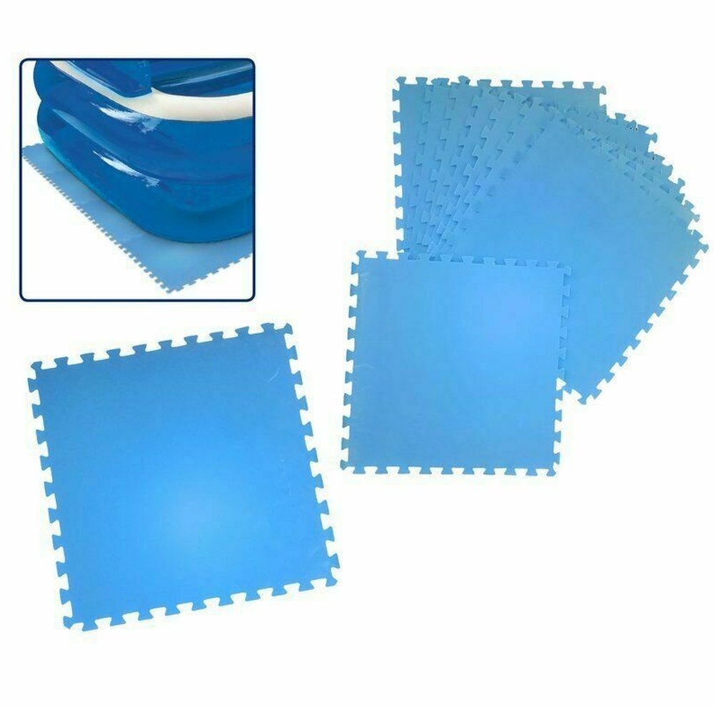 Pool-Bodenschutzfliese Pool Bodenschutzmatte Bodenschutz 9er-Set blau 50x50cm Poolunterlage