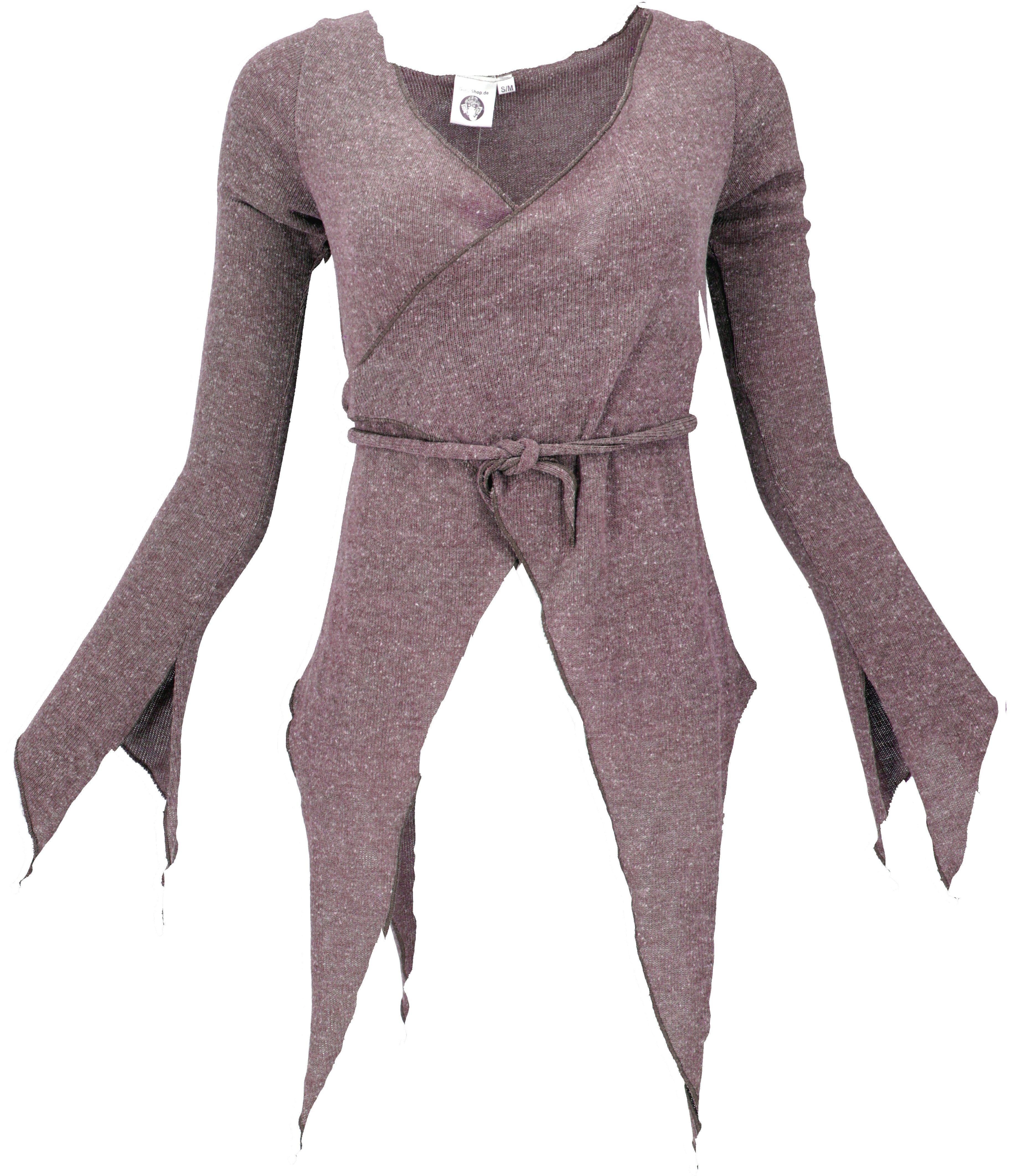 Guru-Shop Langjacke Wickel-Strickjacke, Pixi Wickeljacke - altrosa