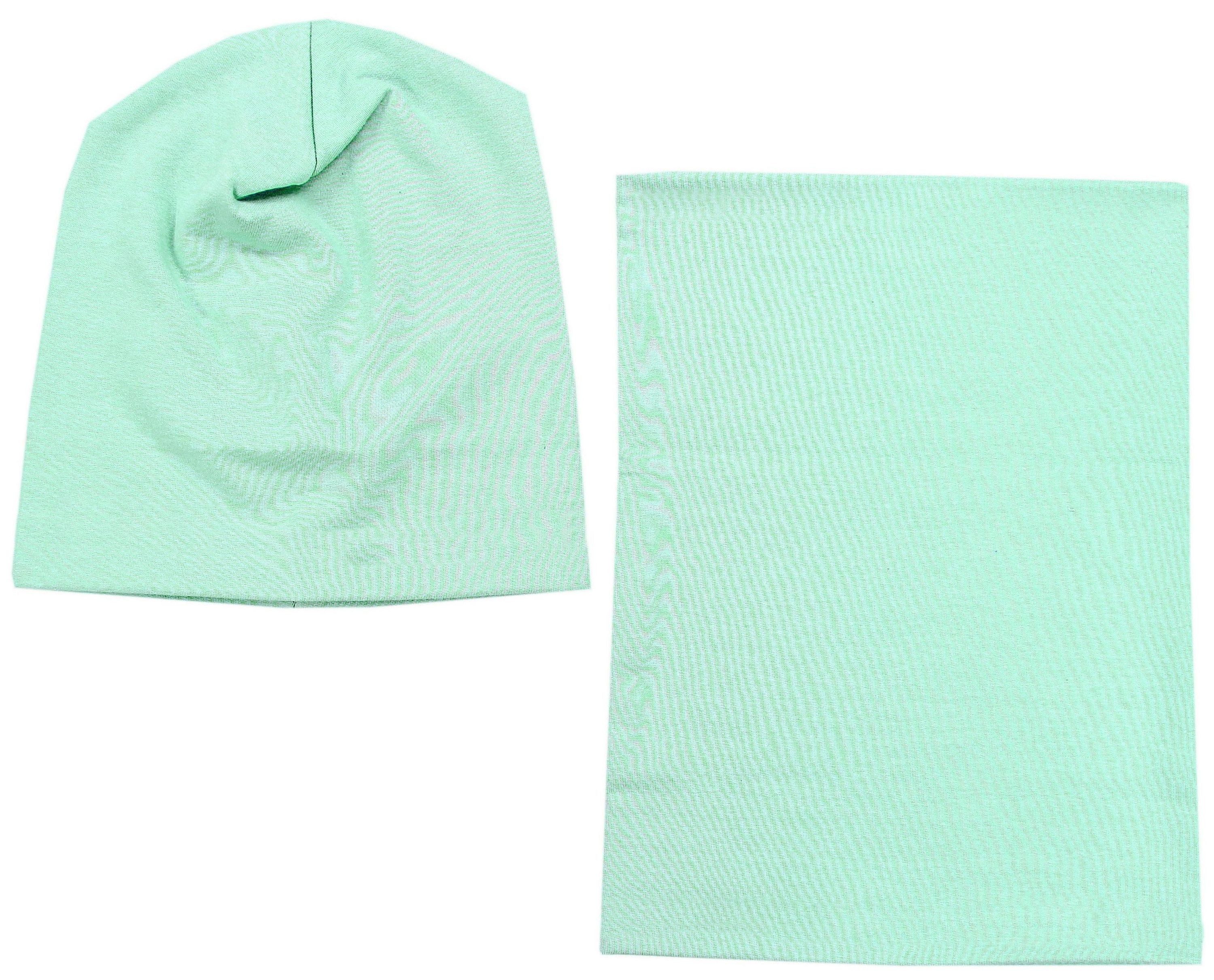 TupTam Beanie TupTam Unisex Kinder Beanie Mütze Schlauchschal Set
