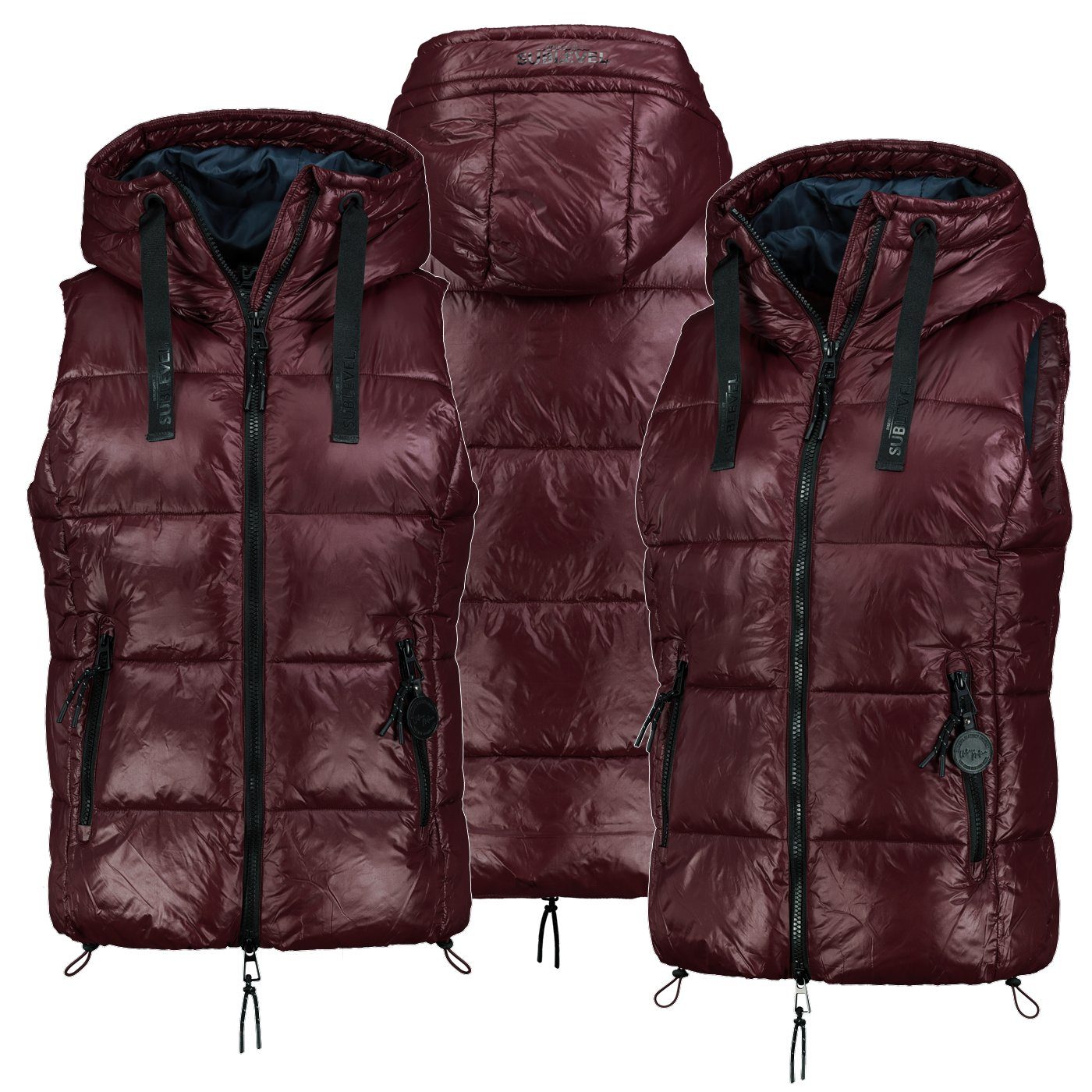 SUBLEVEL Steppweste Stepp weste Kapuze Übergangs Herbst Winter Windbreaker bodywarmer