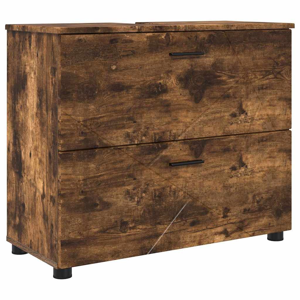vidaXL Badezimmerspiegelschrank Badezimmer Schrank Räuchereiche 76,5 günstig online kaufen
