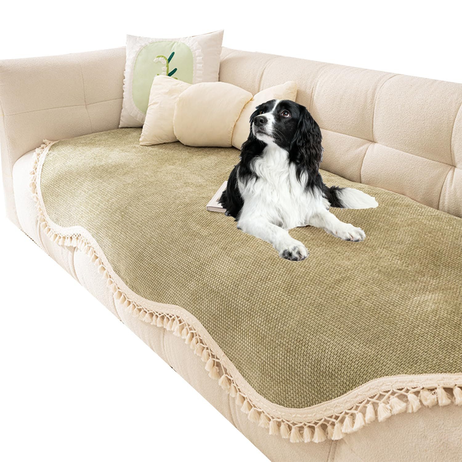 Diwzbyn Sofaschoner Sofa Überzug Rutschfest Chenille Sofabezug, Hund Katze Sofaüberwurf, Maschinenwäsche Sofaschoner Weich Vintage Couch Cover