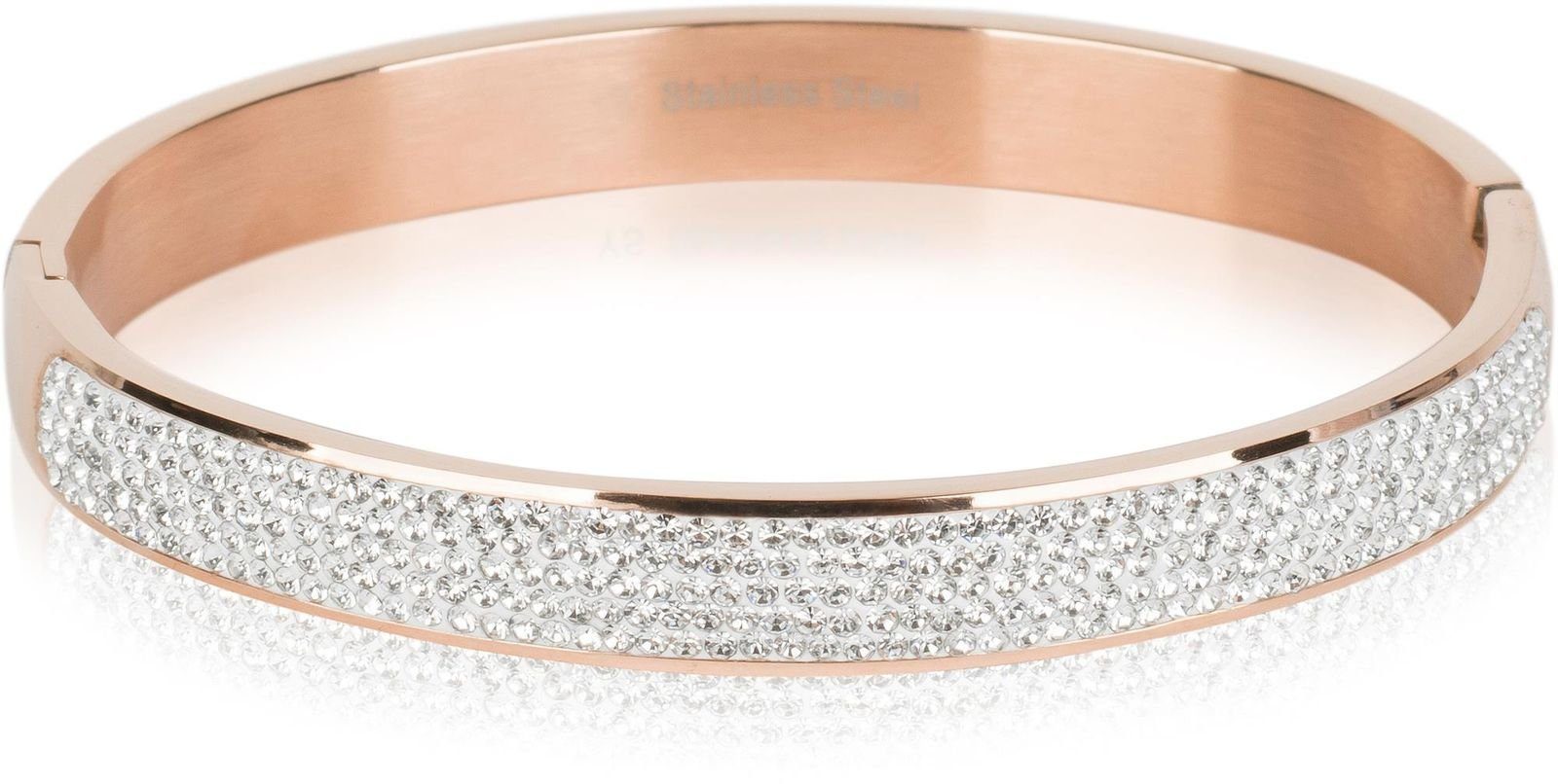 styleBREAKER Armreif Edelstahl Armreif mit Strass günstig online kaufen