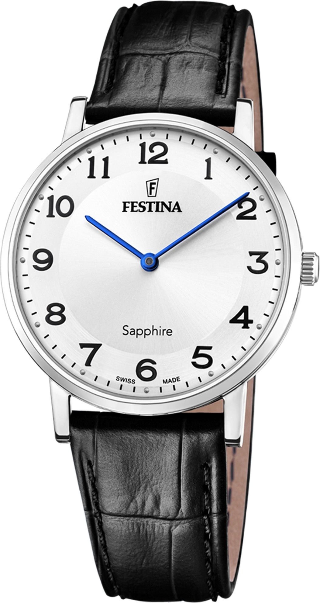 Quarzuhr Festina Herrenuhr Leder schwarz Festina