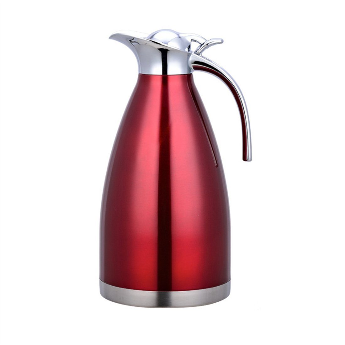 DÖRÖY Isolierkanne Isolierter Edelstahl-Wasserkocher, 2.0L Heißwasserkocher, Rot Kaffeekanne