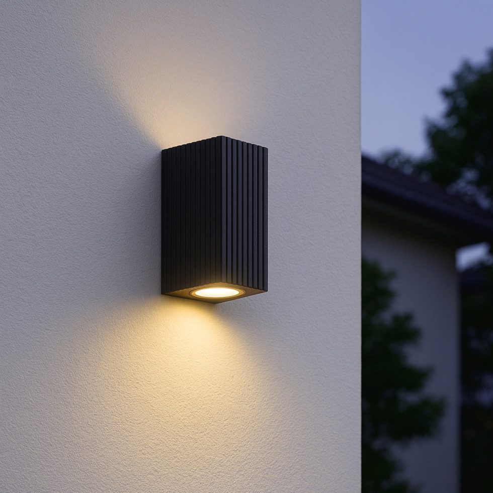Brilliant LED Außen-Wandleuchte Brilliant Außenwandleuchte Jelani 16,5 x 7,8 cm, Ohne Leuchtmittel, Nicht dimmbar ohne Bewegungsmelder