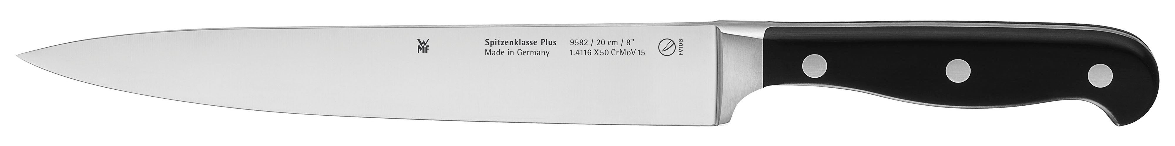 WMF Messer-Set Spitzenklasse Plus (Set, 5-tlg., Kochmesser, Brotmesser, 2x Fleischmesser und Gemüsemesser), Performance Cut, handgeschmiedet, Fingerschutz, Made in Germany