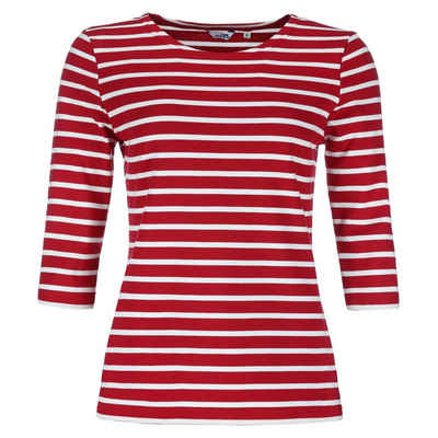 modAS 3/4-Arm-Shirt Bretonisches Damenshirt Rundhalsshirt mit Streifen aus Baumwolle