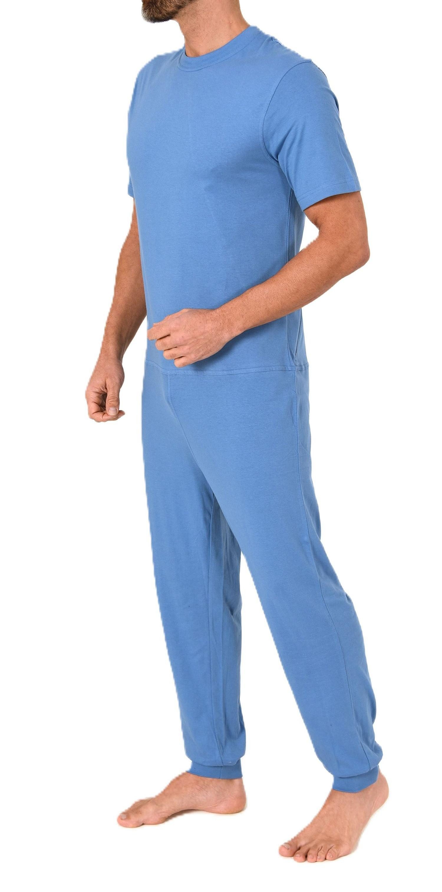Normann Care Pyjama Herren Pflegeoverall kurzarm mit langen Bein + Rücken R günstig online kaufen