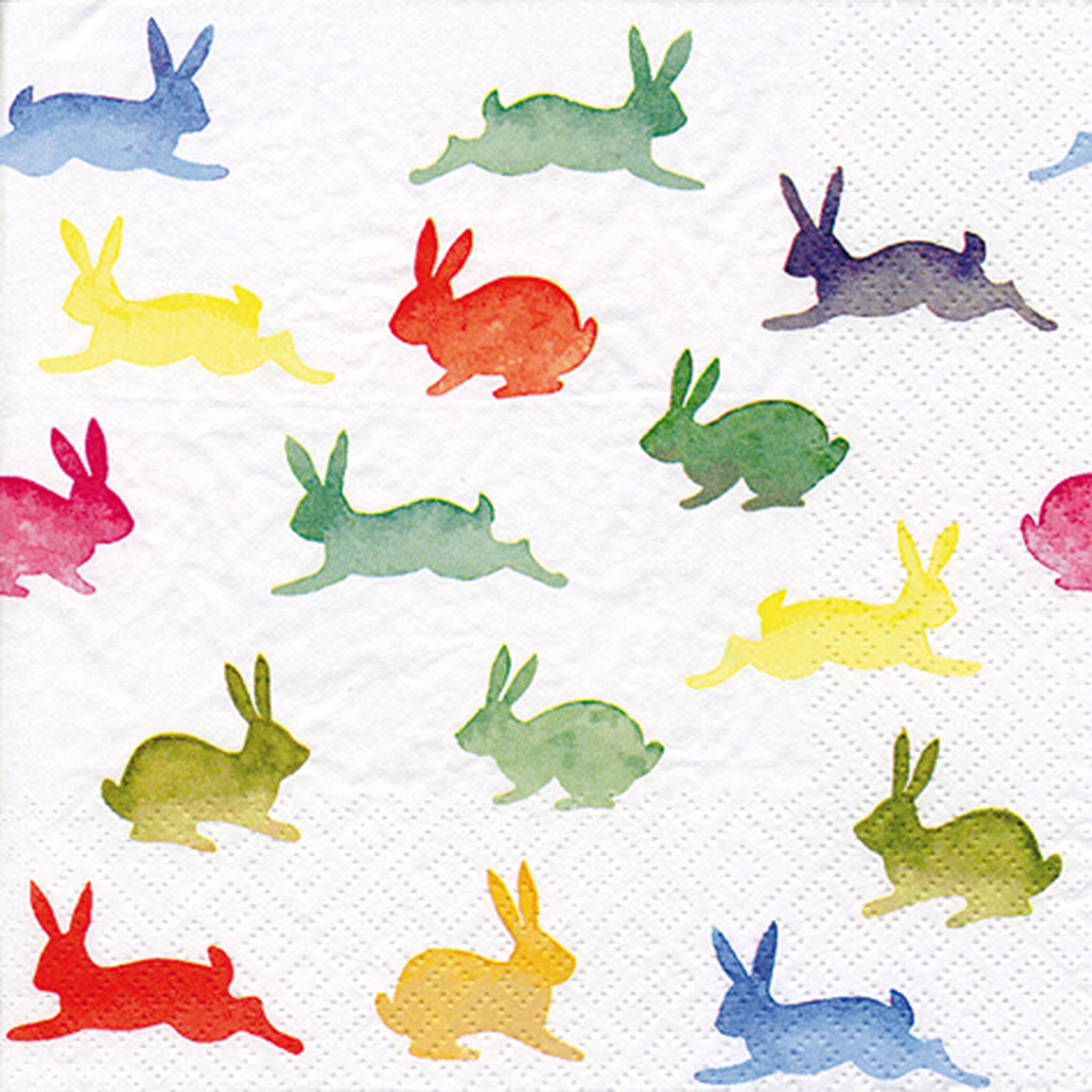 ti-flair Papierserviette, Servietten Papier 33x33cm 3-lagig mit bunten Hasen Muster 20 Stück