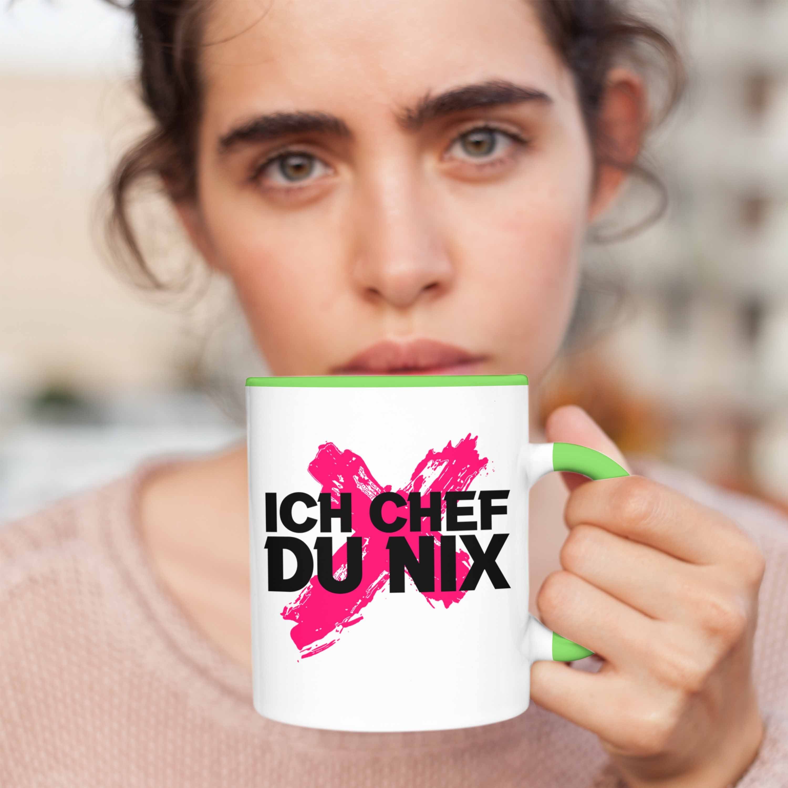 Bester Tasse Geschenk Chef Grün Nix Tasse Trendation Geschenkidee Tasse Team Chef - Von Du Spruch Trendation Schaf Ich Lustiger