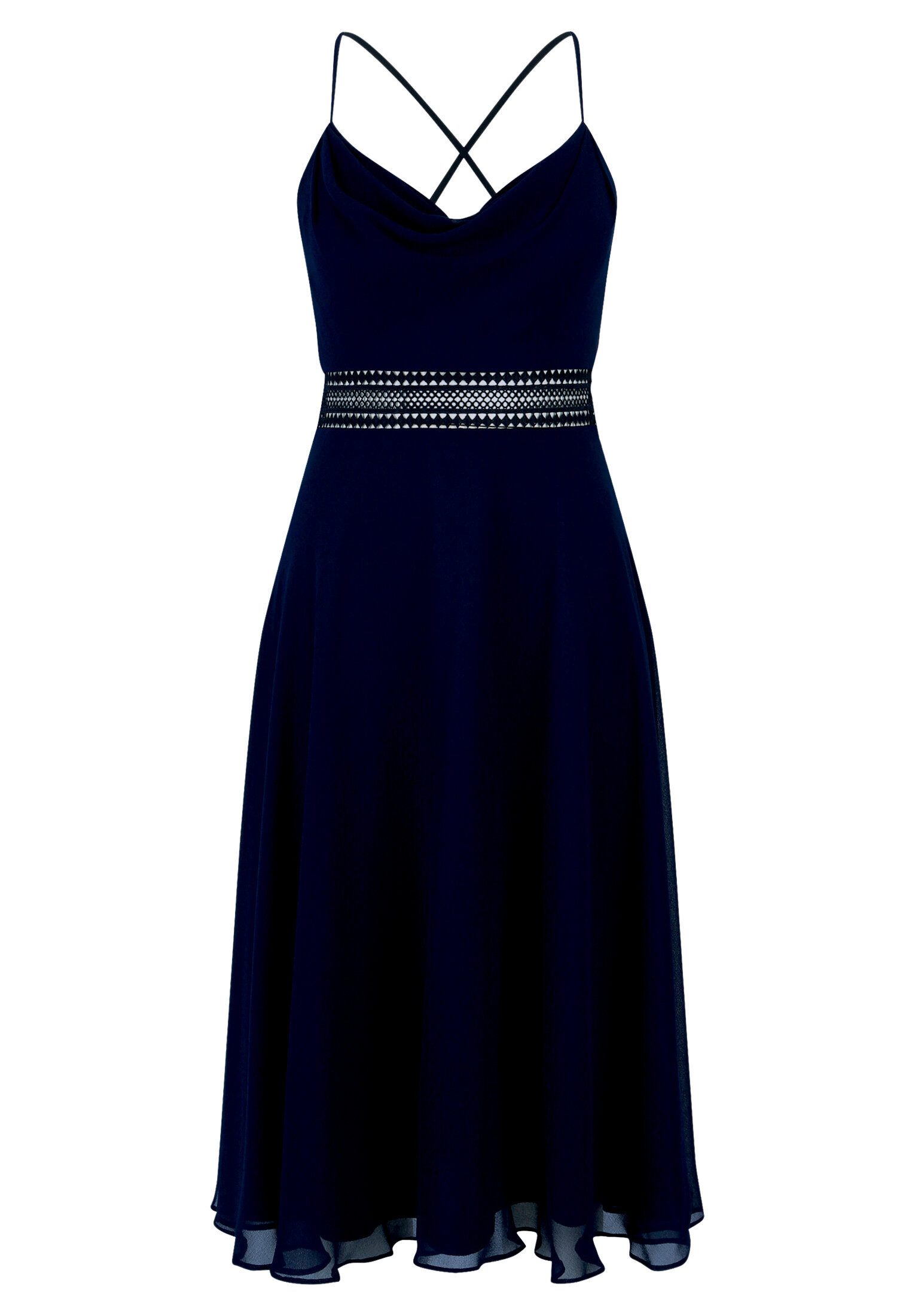 Vera Mont Cocktailkleid Damen mit Wasserfallausschnitt Stickerei
