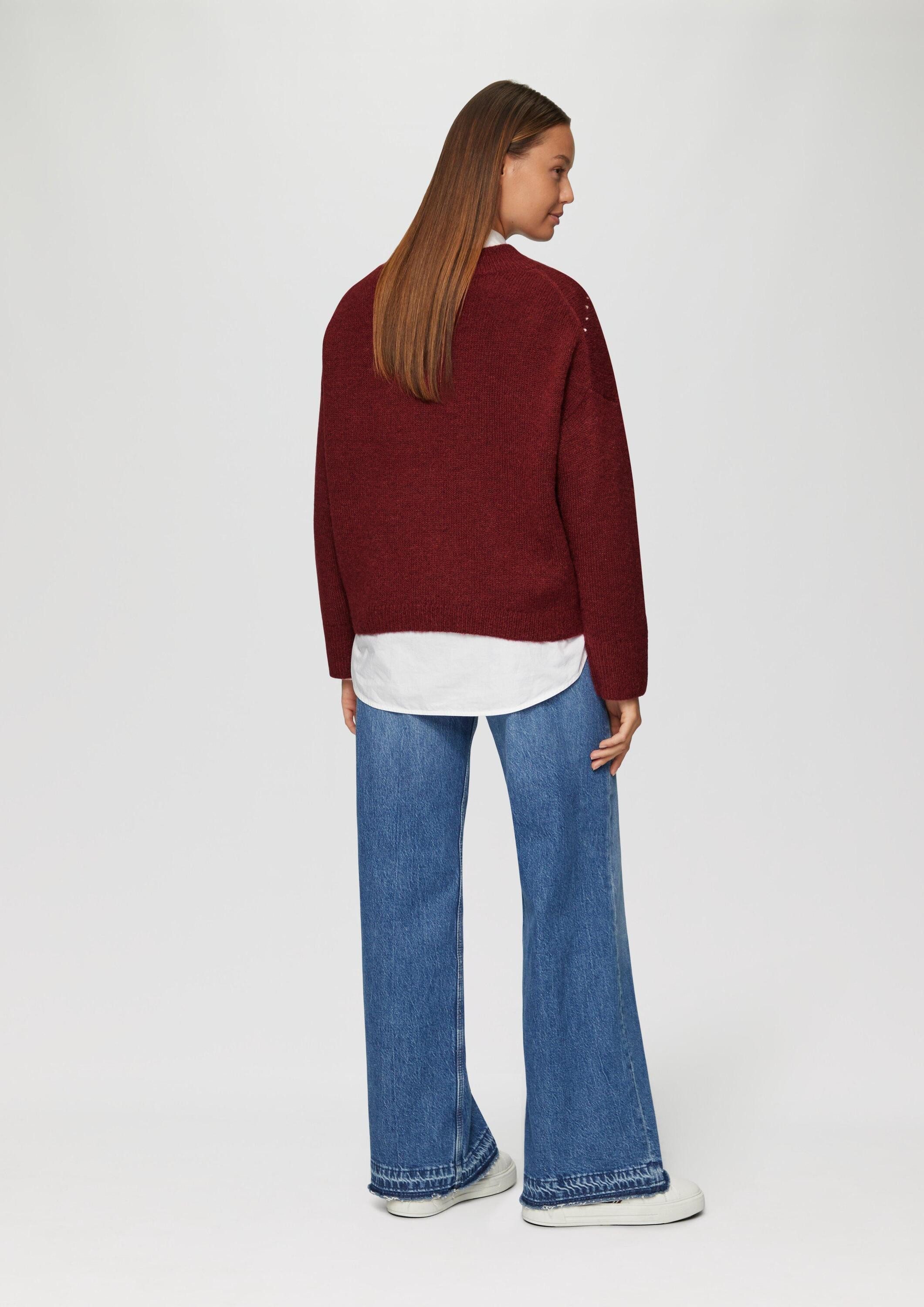 s.Oliver Longpullover Strickpullover Oversized Wollmix-Strickpullover mit Argyle-Muster