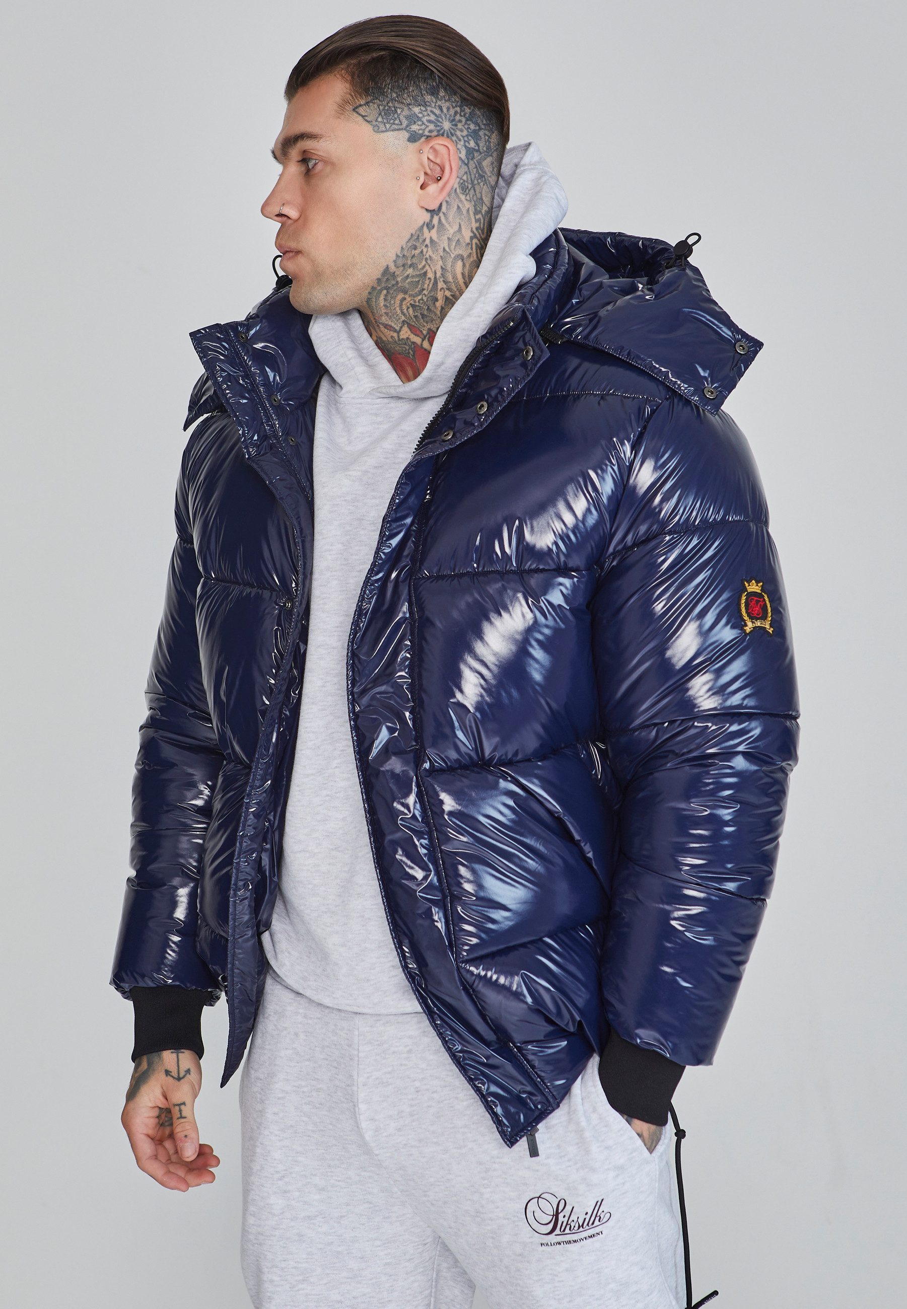 Siksilk Outdoorjacke SikSilk Herren Blaue Outdoorjacke günstig online kaufen