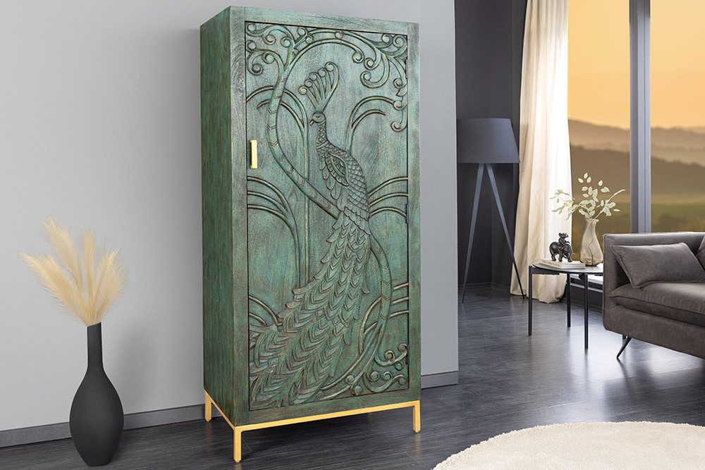 riess-ambiente Highboard PEACOCK 170cm grün / gold · Wohnzimmer-Schrank aus günstig online kaufen