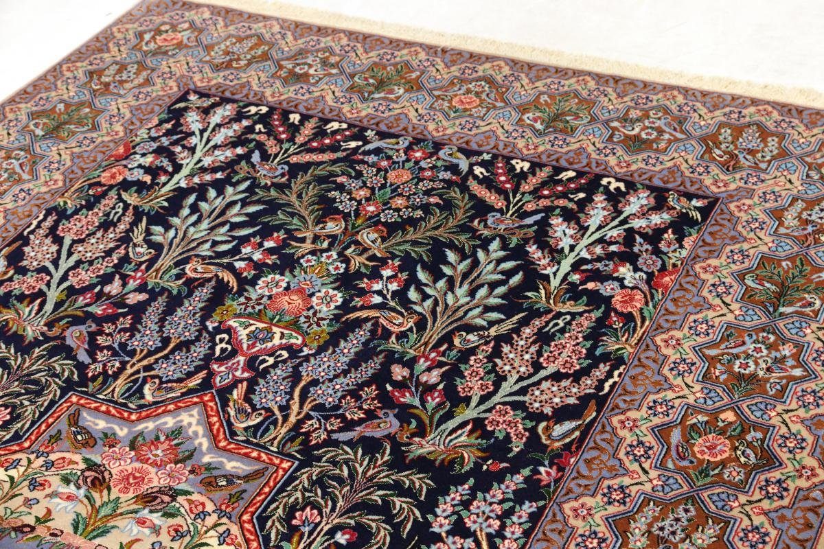 rechteckig, Orientteppich, Höhe: Seidenkette 6 160x237 Trading, Orientteppich mm Isfahan Handgeknüpfter Nain