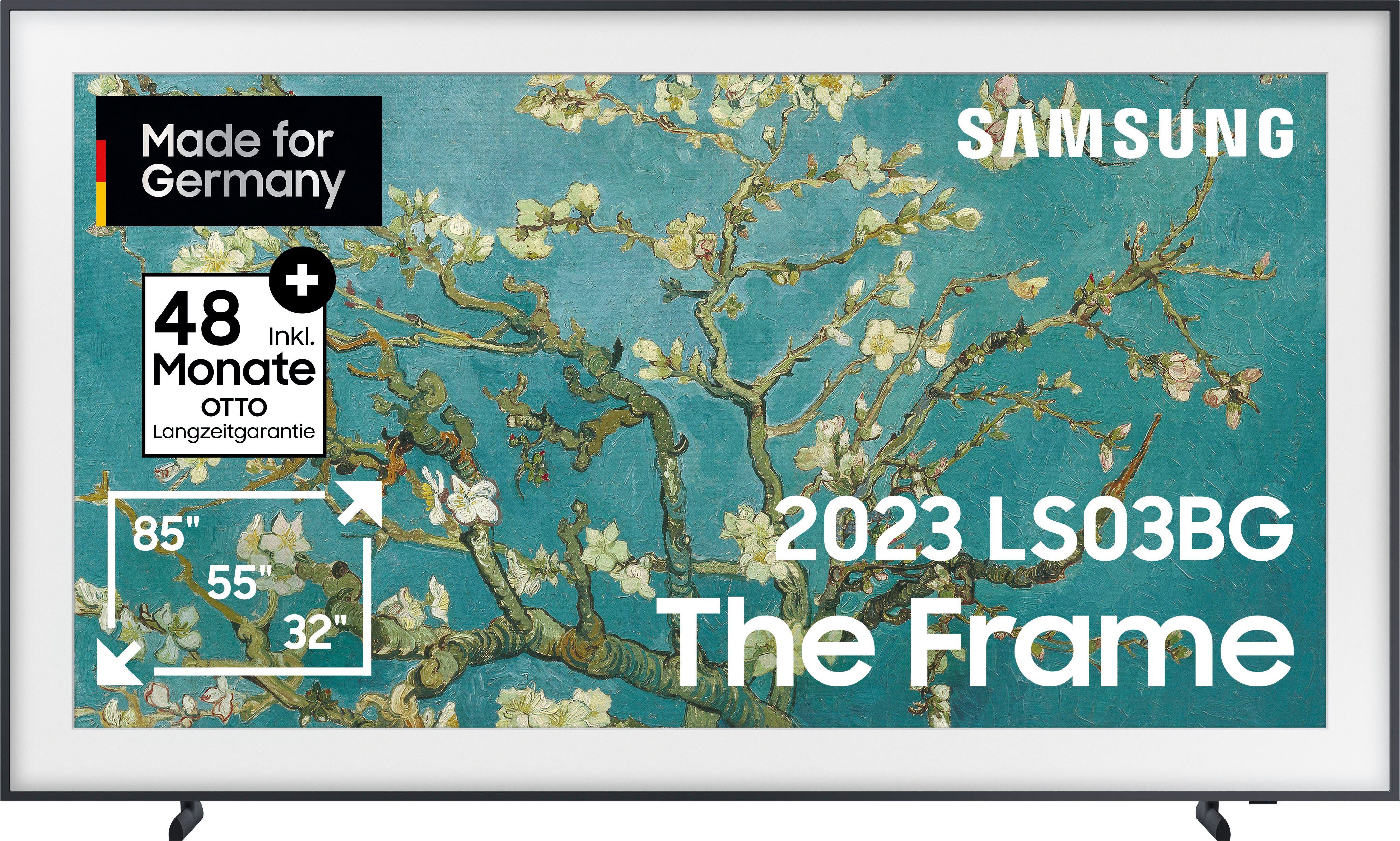 Samsung QLED 4K The Frame 85 Zoll Fernseher, mattes Display, austauschbare Rahmen, Art Mode, Smart TV [2023]