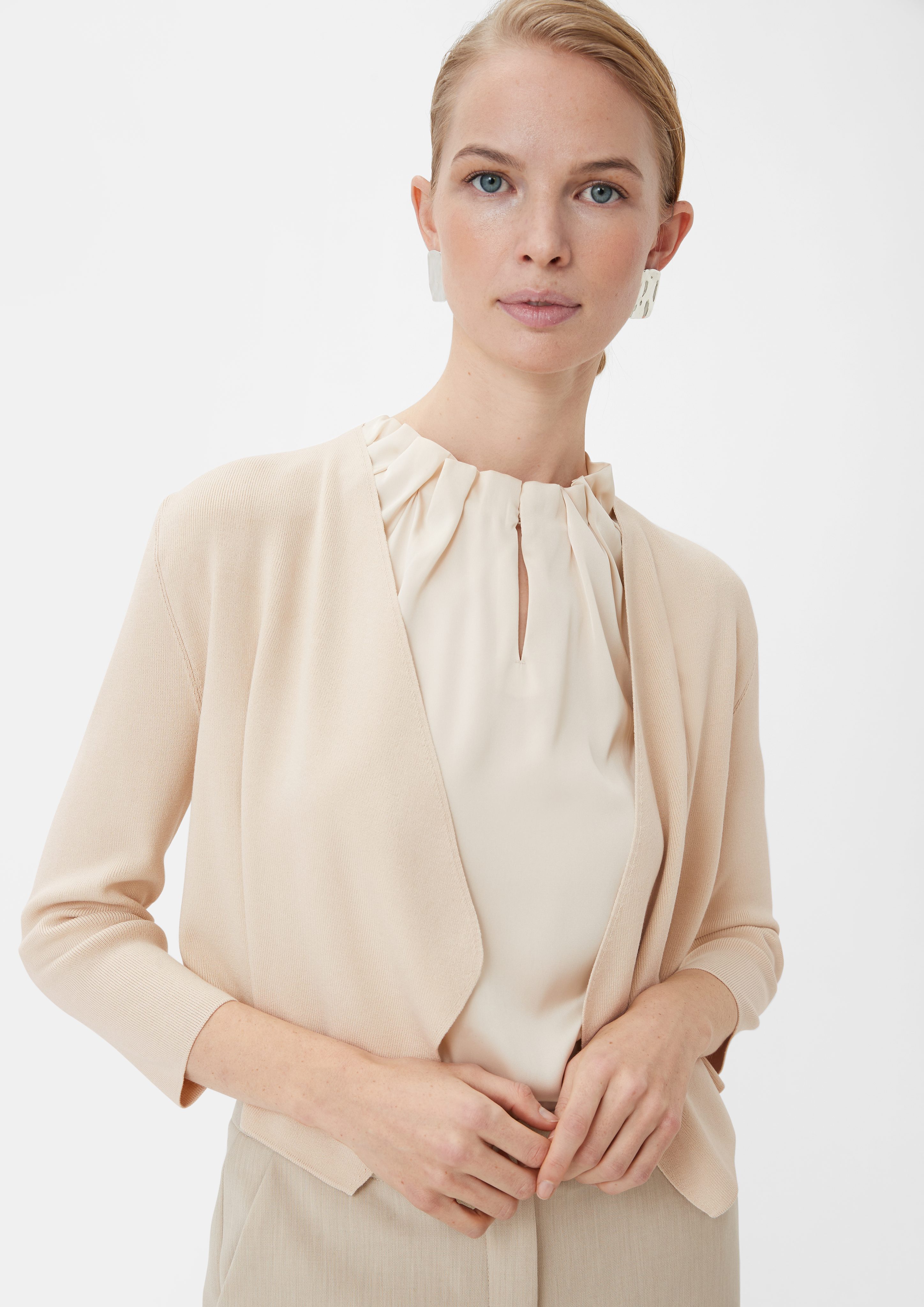 Comma Strickjacke Strickjacke aus Viskosemix Zierborte günstig online kaufen