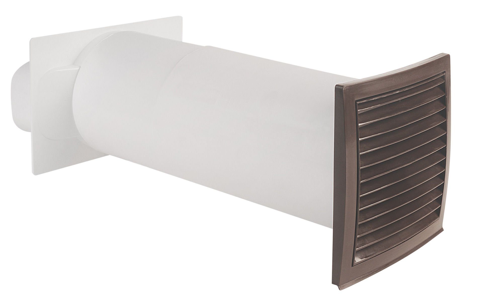 Quellmalz Abluft-Set optimAIRo Teleskop-Mauerkasten Rundanschluss Flachkanal braun