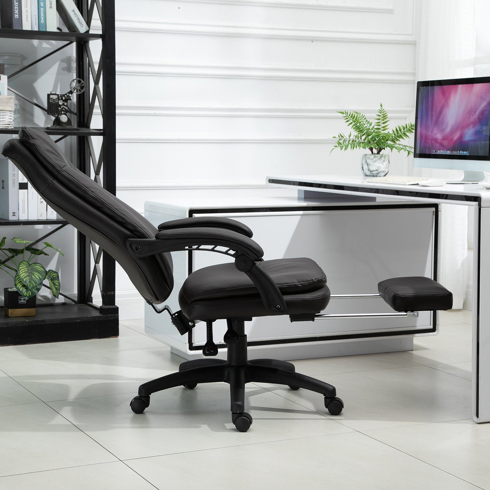 Bürostuhl braun braun Fußstütze mit | Vinsetto Schreibtischstuhl