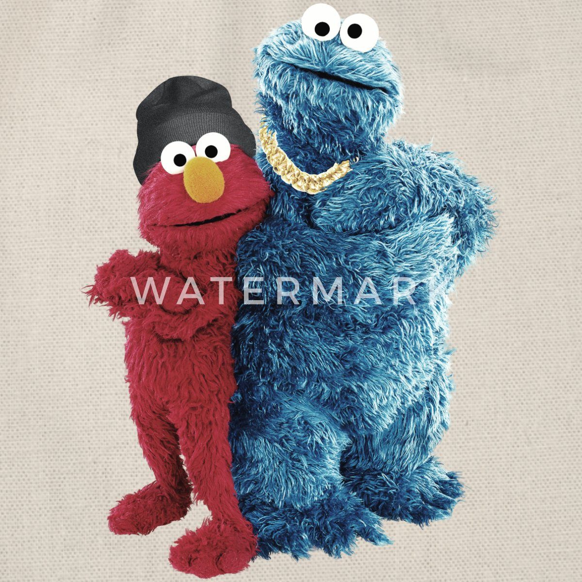 Spreadshirt Turnbeutel Sesamstraße Gangster Krümelmonster & Elmo Turnbeutel (1-tlg)