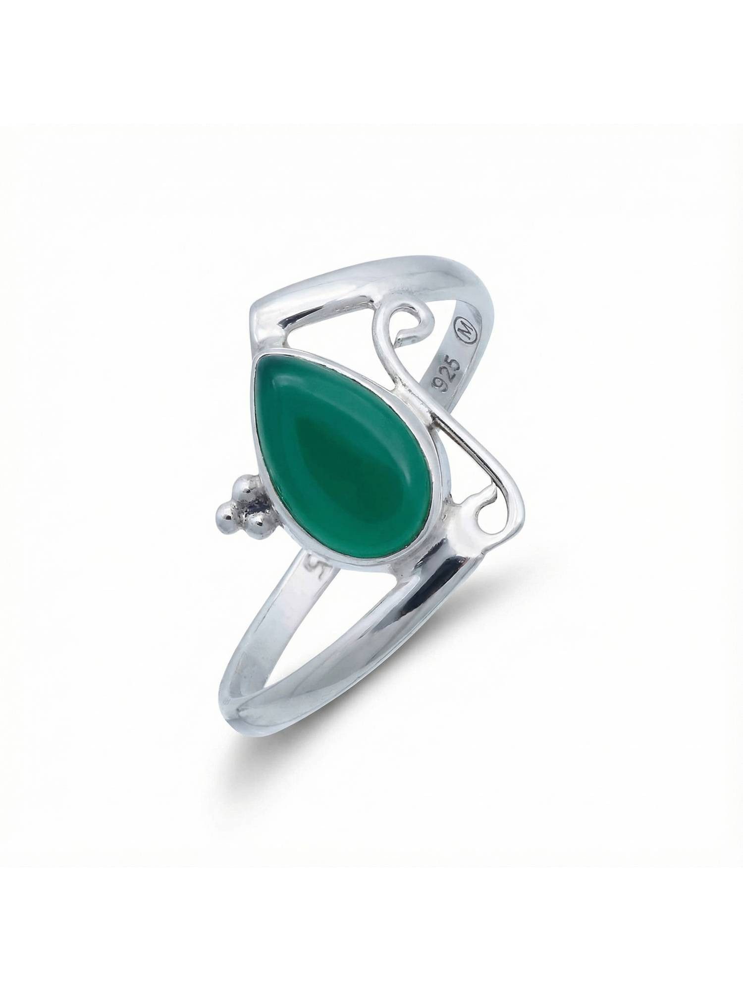 mantraroma Silberring UHA aus 925 Silber mit grünen Onyx (Ring mit Schmuckb günstig online kaufen