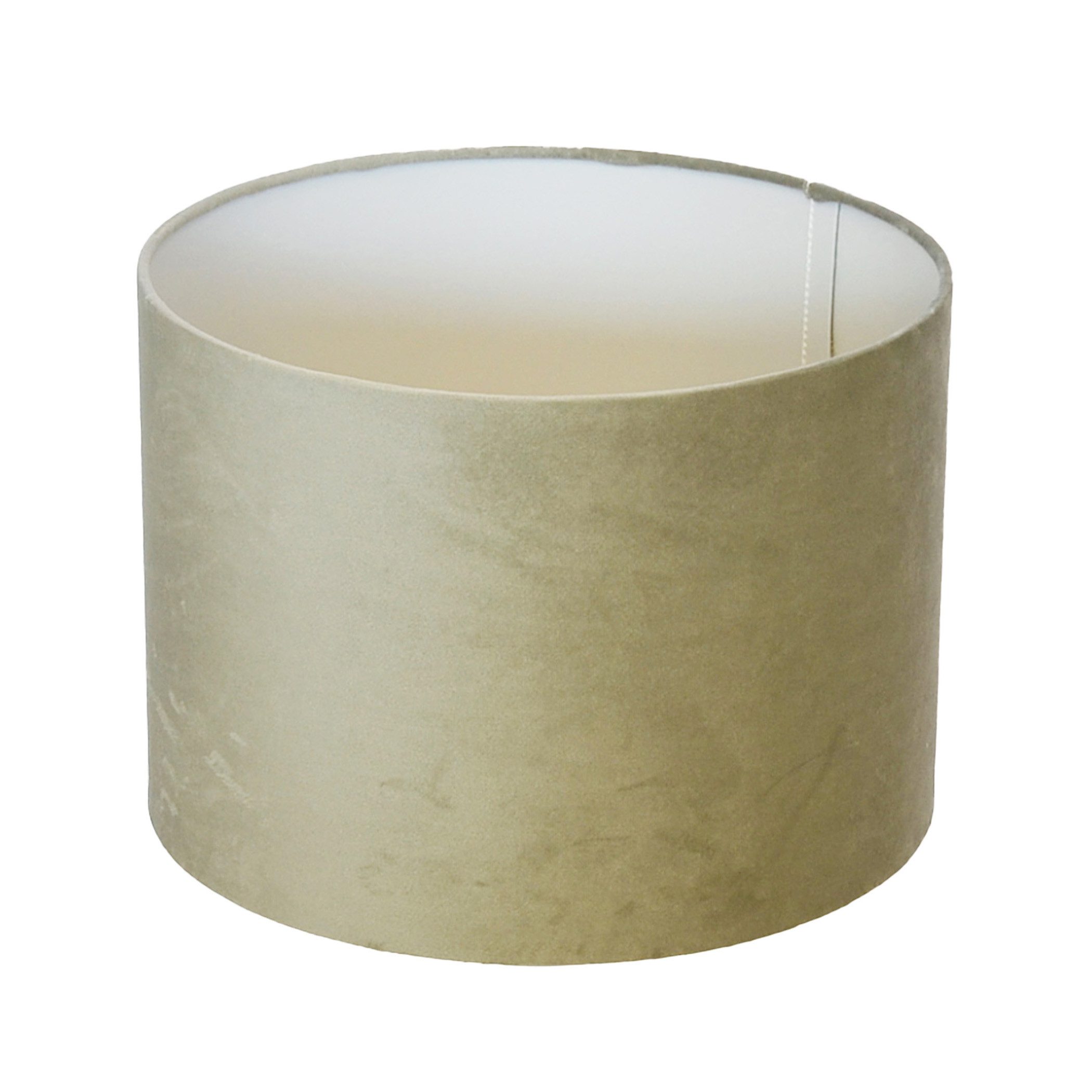 B&S Lampenschirm rund XXL Ø 50 x 40 cm hellgrau Velour Zylinderförmig günstig online kaufen