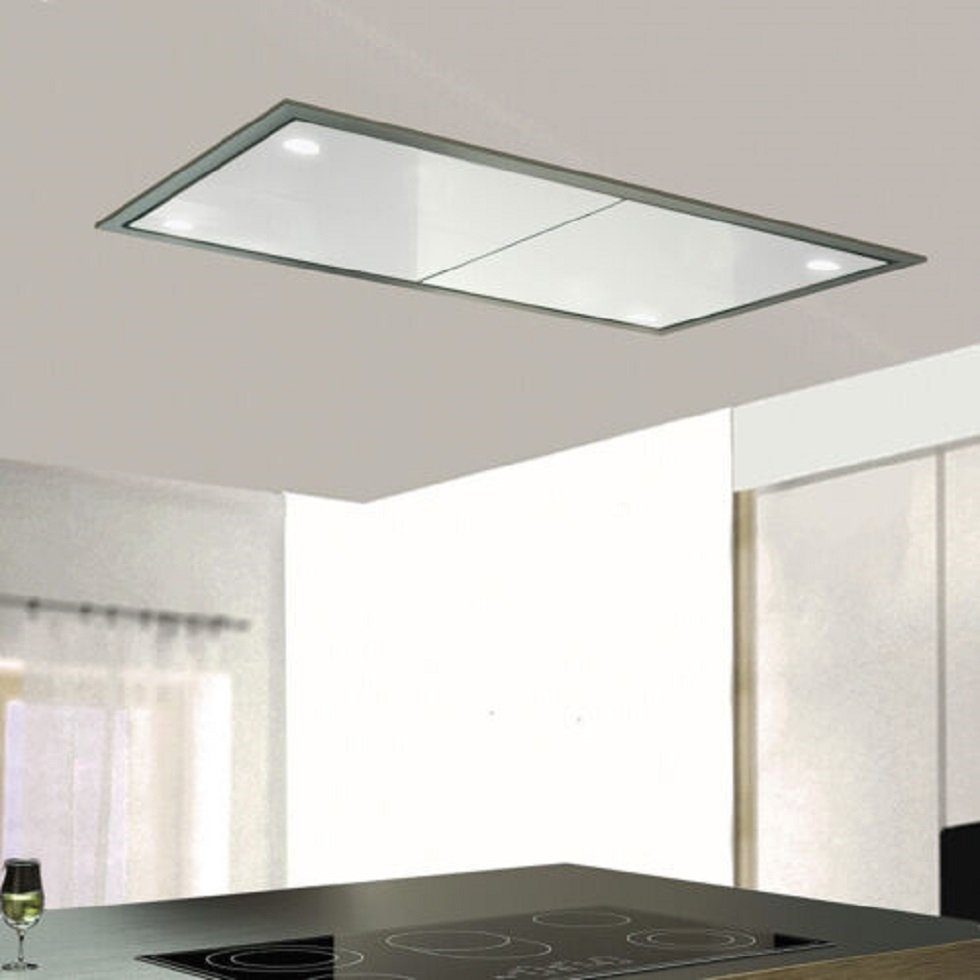 Baumann Deckenhaube Carina 90 W/ Carina 90 W, Deckenhaube 90cm Weiß Weißglas Dunstabzugshaube Einbau