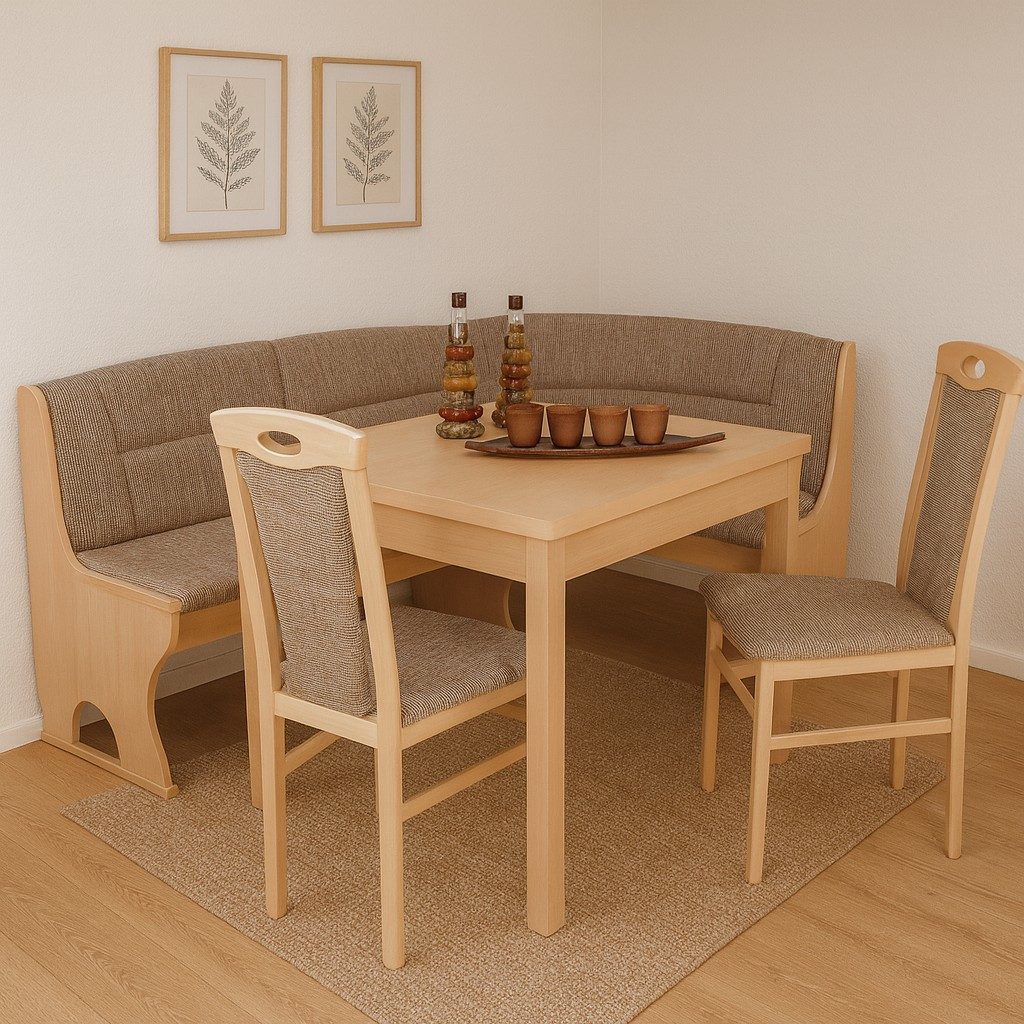 moebel-direkt-online Eckbankgruppe 4tlg. Eckbankgruppe, Stellfläche 125x165 cm, (Spar-Set, 4tlg. Set)