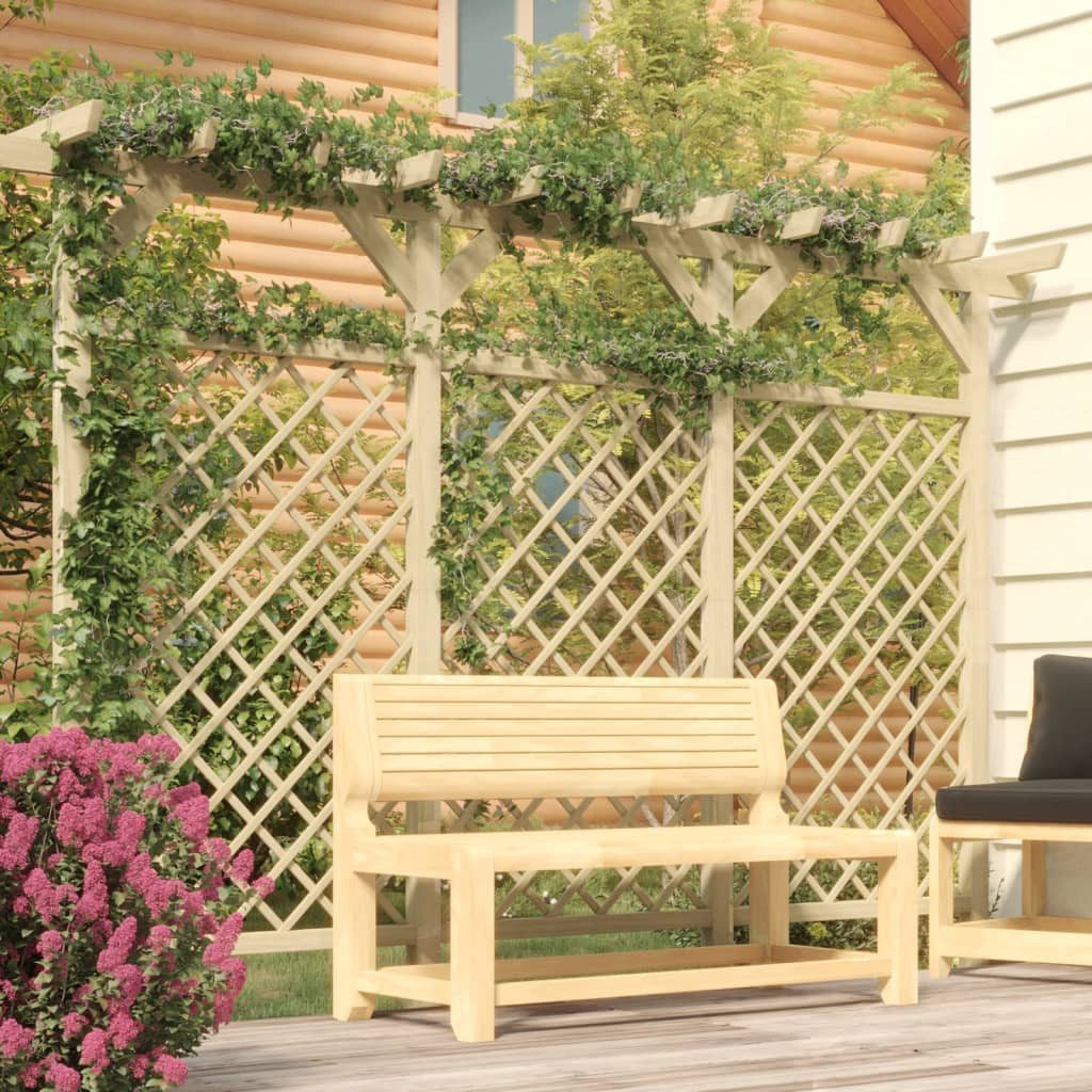 furnicato Zaun Gitterzaun mit Pergola-Oberteil aus grün imprägniertem Massivholz 30, (1-St)