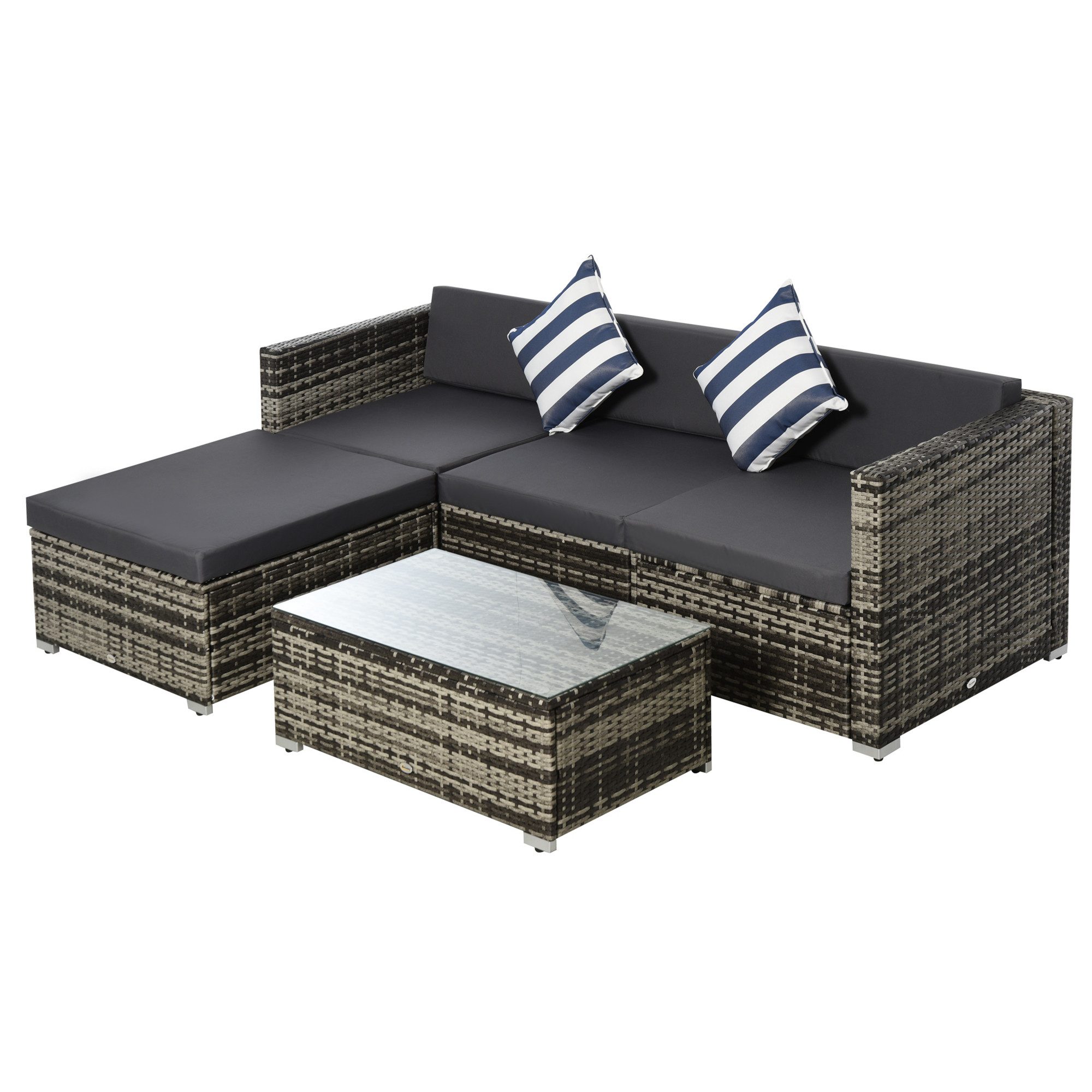 Outsunny Sitzgruppe Garten-Set Loungeset Loungemöbel mit günstig online kaufen