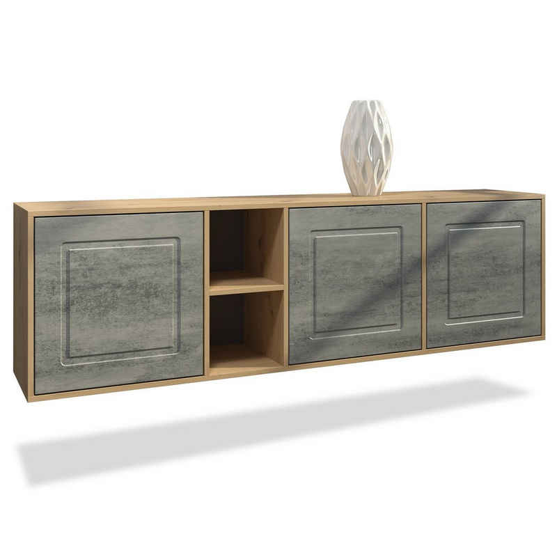 Möbelhandel Klipenstein Sideboard NOAH, TV Board hängend 182 cm, Landhaus, Korpus Eiche Artisan
