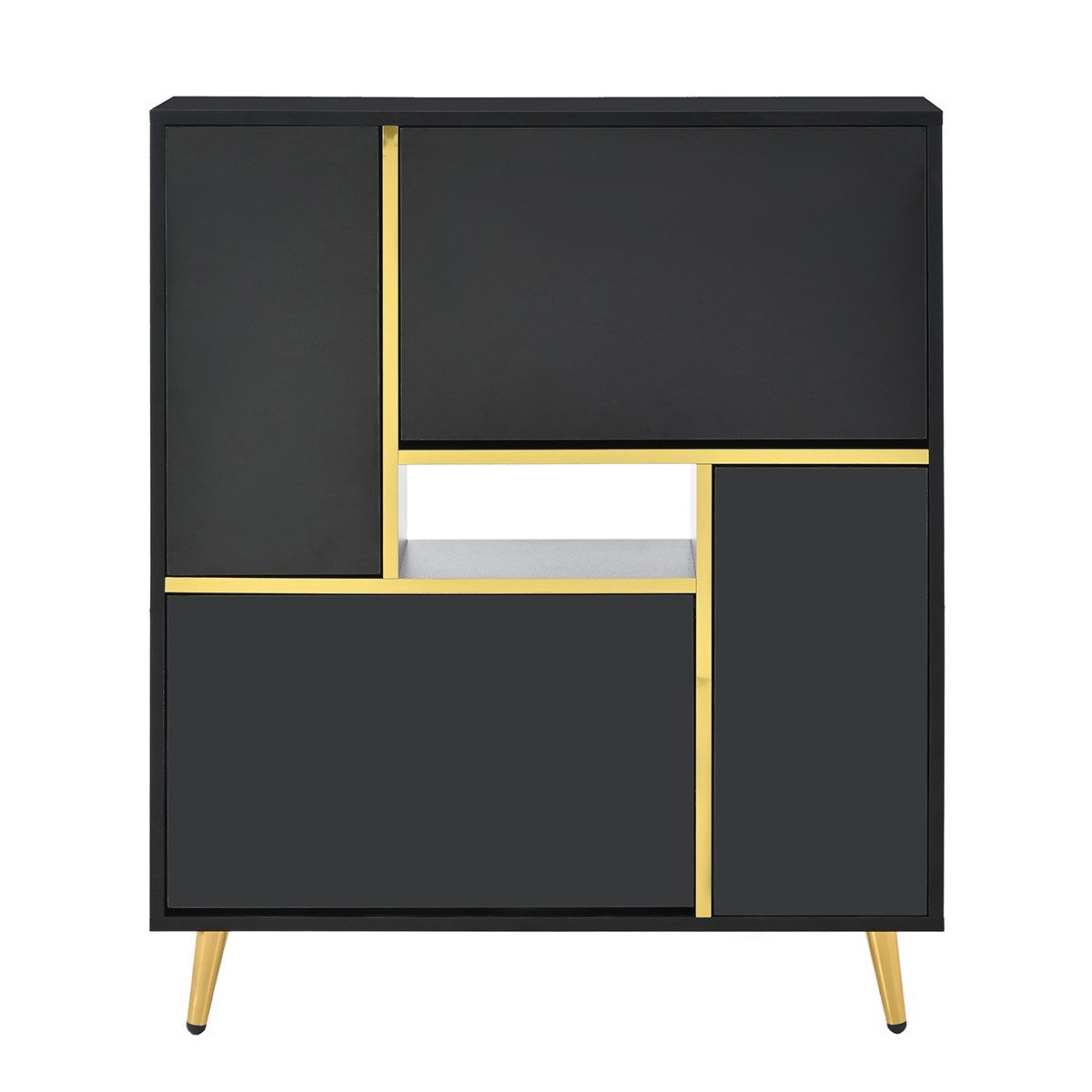 XDeer Schuhregal Schuhschrank mit Hochglanzfront und 16-farbigem LED-Licht, Schuhregal Schuhschränke für Eingang Flur Wohnzimmer