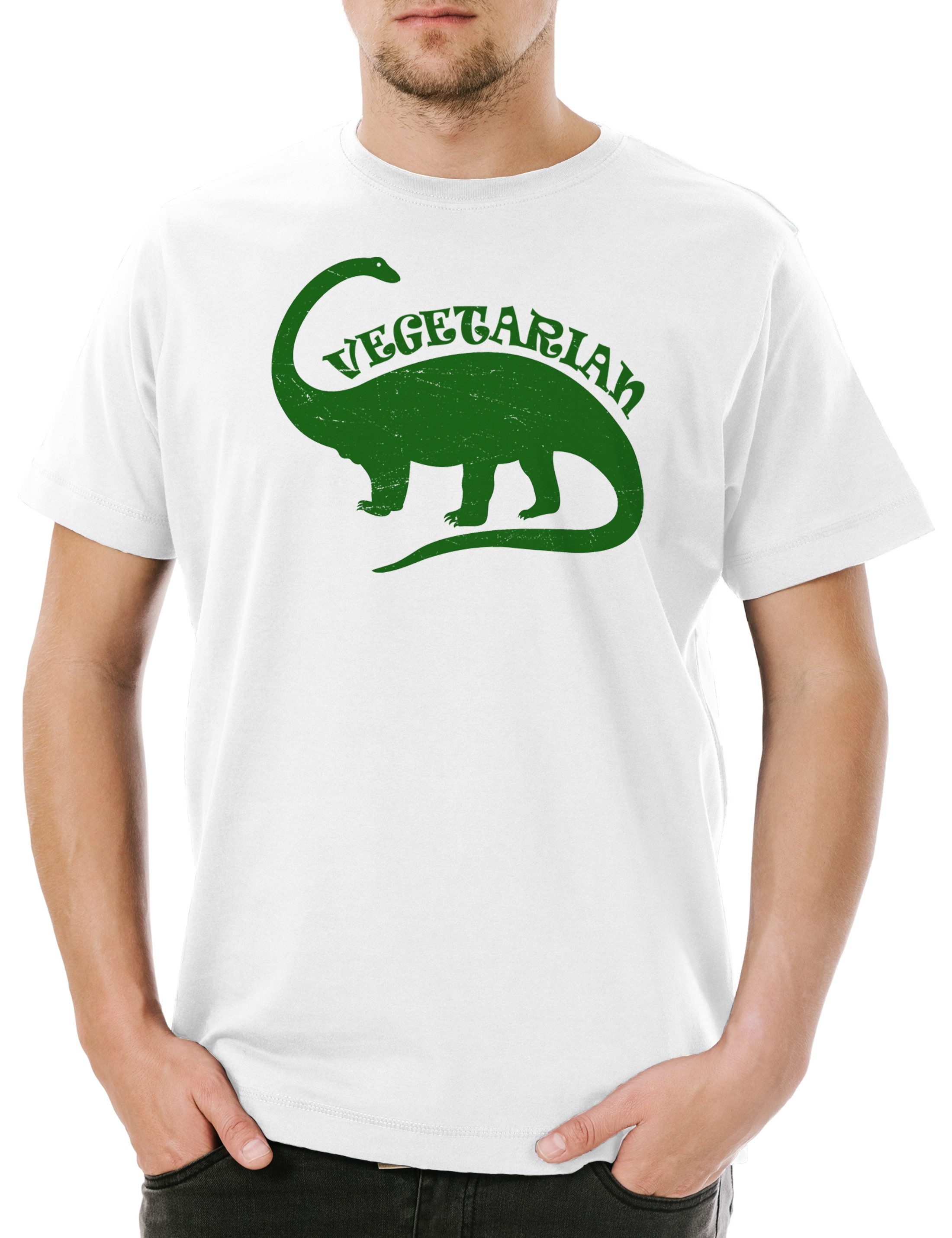 Print-Shirt Vegetarian Dinosaur Herren T-Shirt Vegan Dinosaurier Saurier
