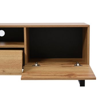 Merax Lowboard Wildeiche TV-Board mit vier Schubkästen, Fernsehtisch, TV-Schrank Vintage Industrial, aus Holz, Breite 190cm