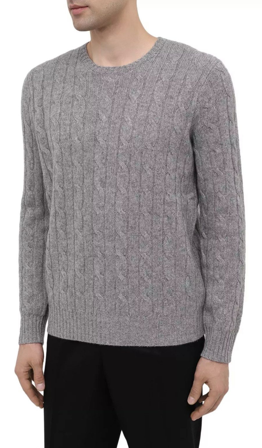 Polo Ralph Lauren Strickpullover Kaschmir Strick Pullover Kaschmirpullover Strick-Pulli mit Zopfmuster Reiner Kaschmir, Gerader Schnitt - Zopfmuster - Rundhalsausschnitt