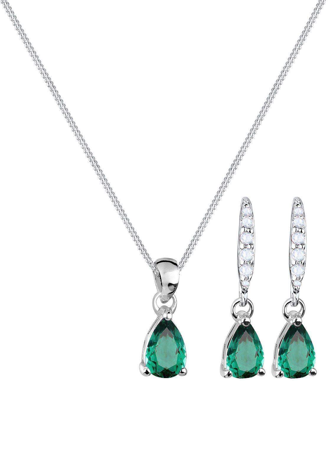 Elli Schmuckset Kette Ohrhänger Quarz Topas 925 Silber, Tropfen günstig online kaufen