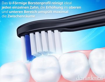 demirdental Aufsteckbürsten passend für Philips Sonicare Ersatzbürsten, Mini, Hart, Schwarz, HX4084b/HX4088b