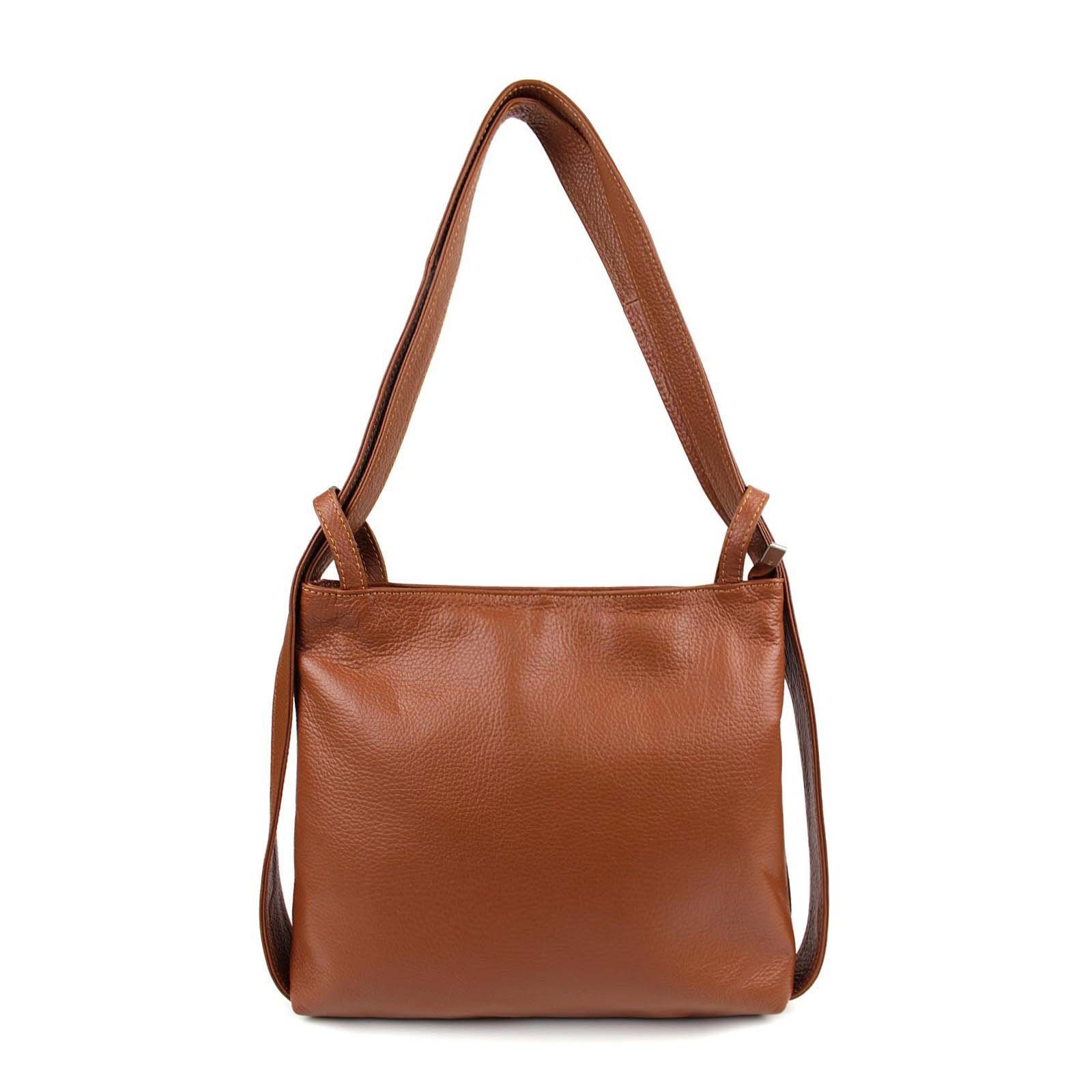 Rucksack Made in Italy Damen 2in1 Leder Tasche