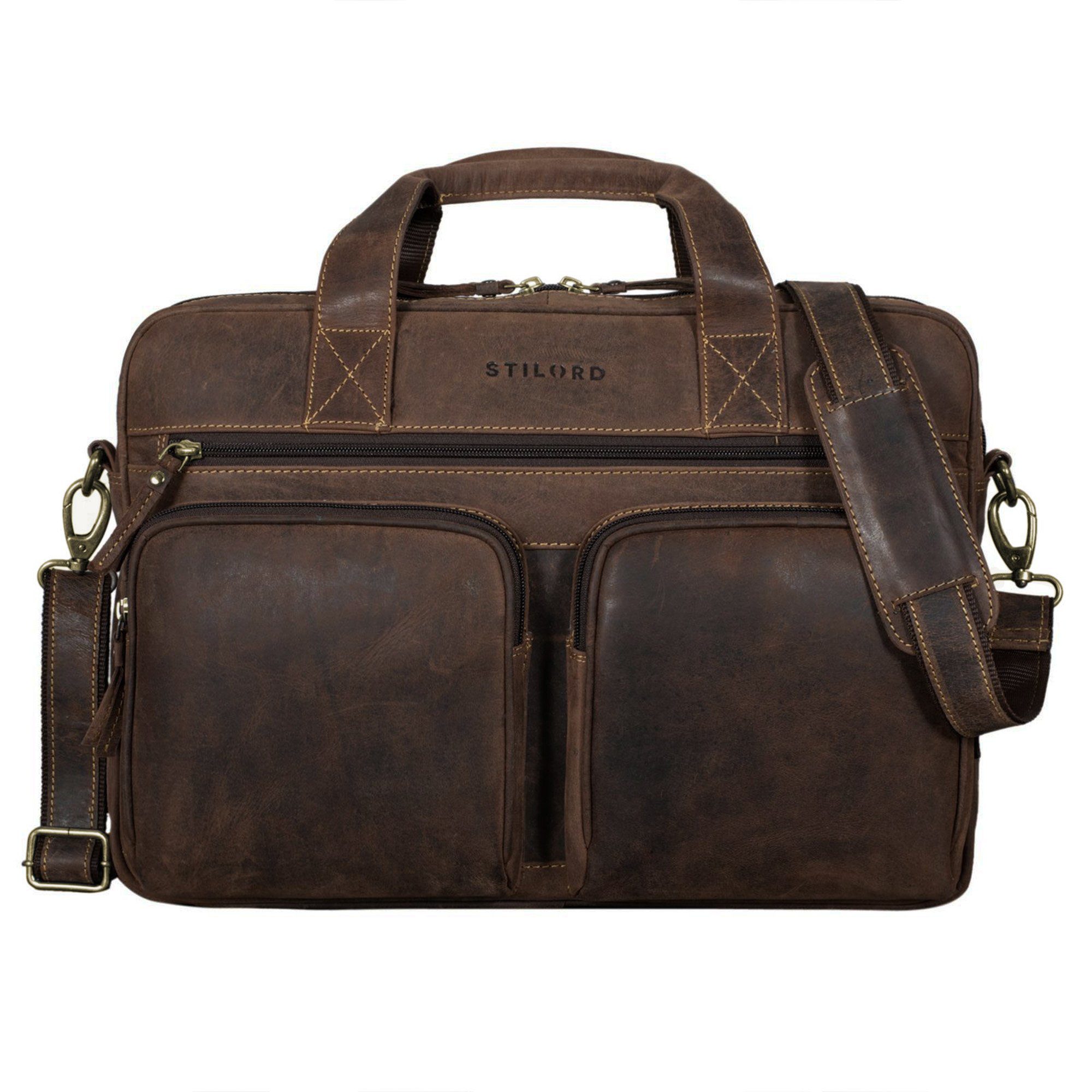 Laptoptasche "Caesar" Businesstasche 15,6 Zoll Leder