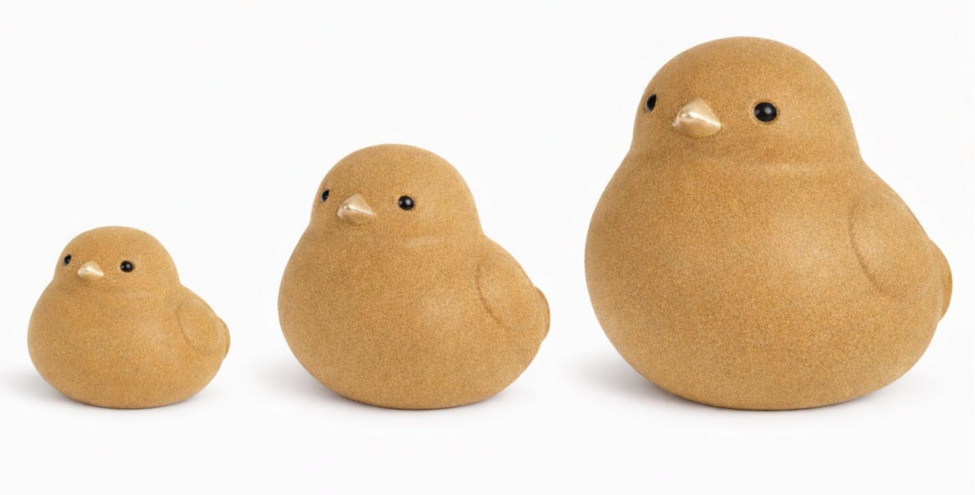 finehomegarden Dekofigur Keramik Vogel Dekofigur H12,5cm+ h18,5cm+H24cm Moderner Dekovogel (1 St), in hellgrün – Wohnraum- & Tischdekoration 3Größen wählbar