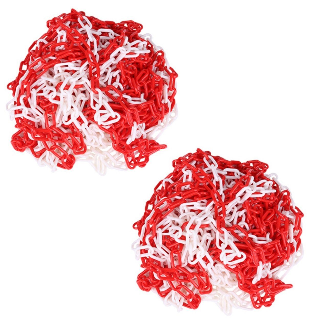 BAYLI Garage 50m Bund Absperrkette [Rot/Weiß] - Plastikkette, Kunststoffkette im