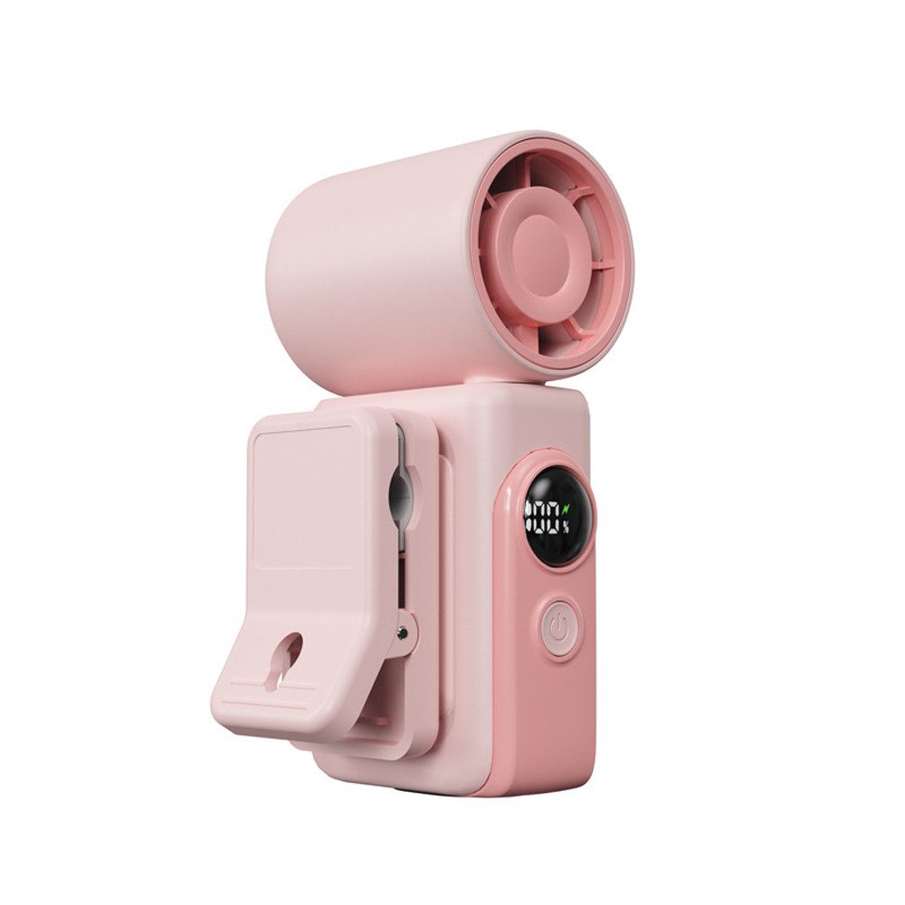 Minicloss Handventilator Tragbarer Handventilator, Ventilator Aufladbar mit Rotierbarem Clip, Akku USB-Tischventilator mit LED-Digitalanzeige, 4-stufig