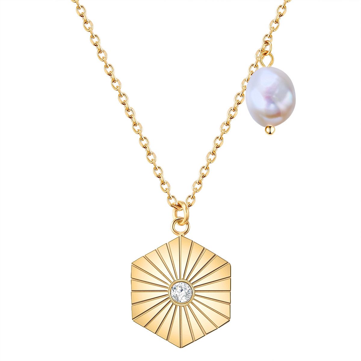 Valero Pearls Kette mit Anhänger VP795 (1-tlg), mit Süßwasser-Zuchtperle