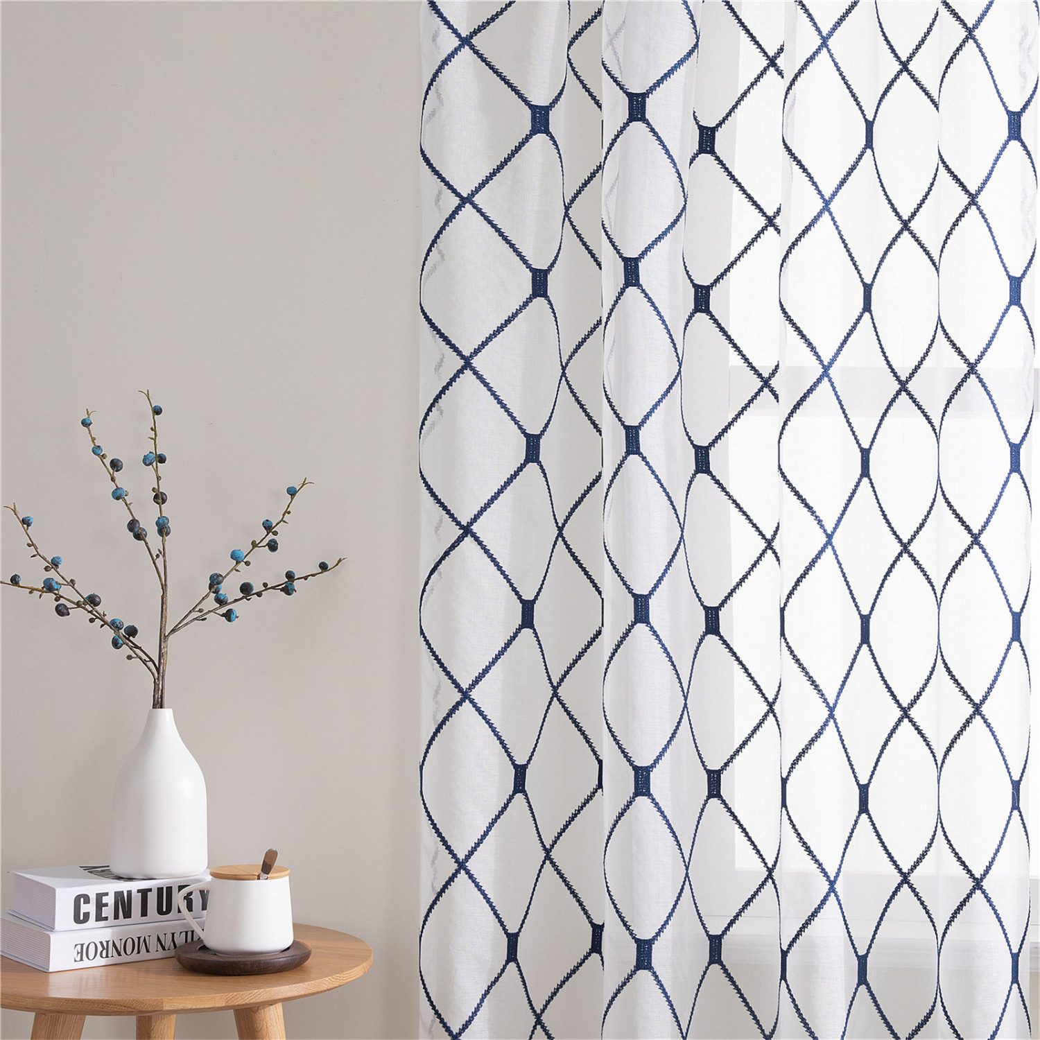 BYSURE Gardine, Stangendurchzug (2 St), halbtransparent, günstig online kaufen