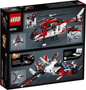 LEGO® Konstruktionsspielsteine Technic 42092 Rettungshubschrauber, (325 St)