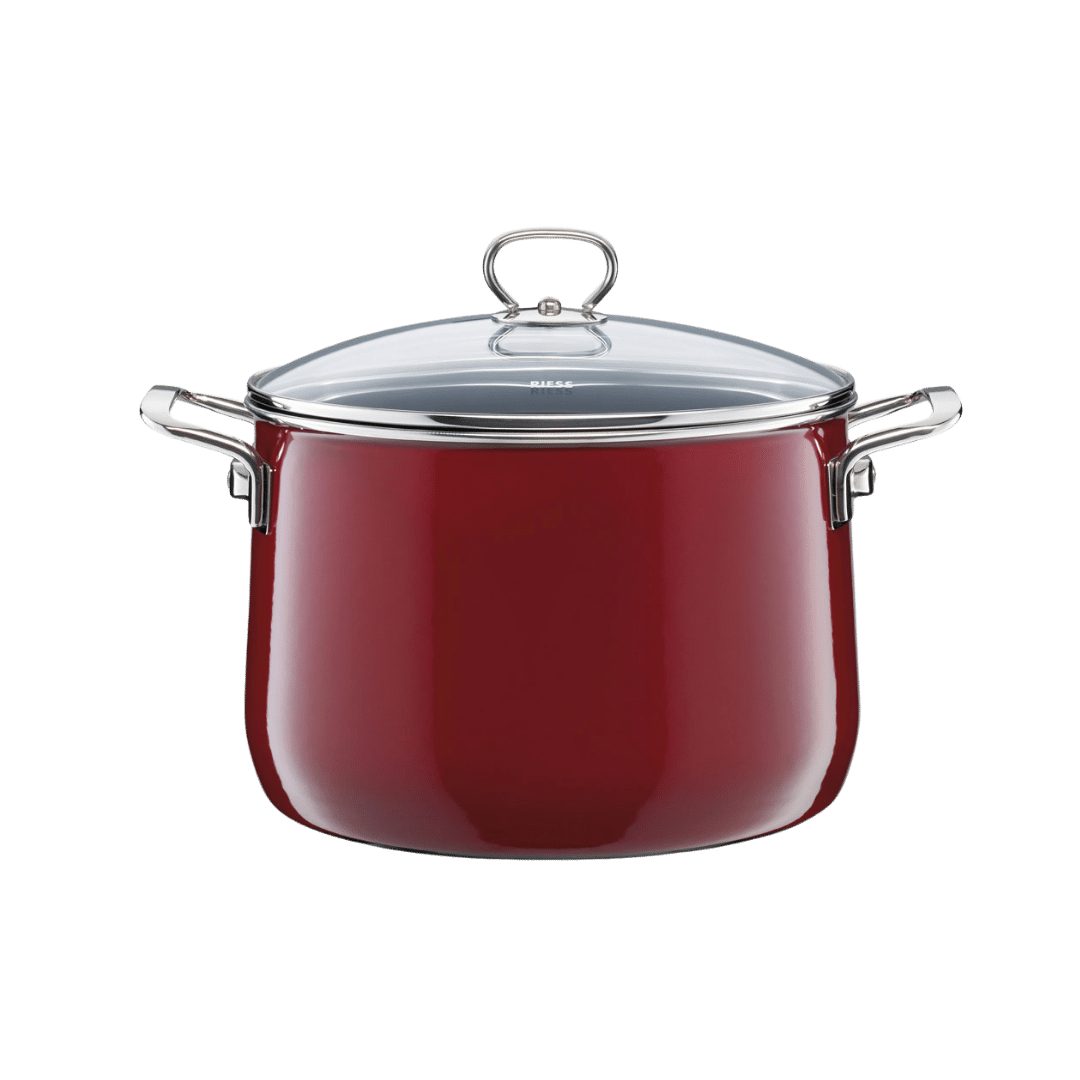 Riess Fleischtopf NOUVELLE Fleischtopf mit Glasdeckel 6,5 l Rot