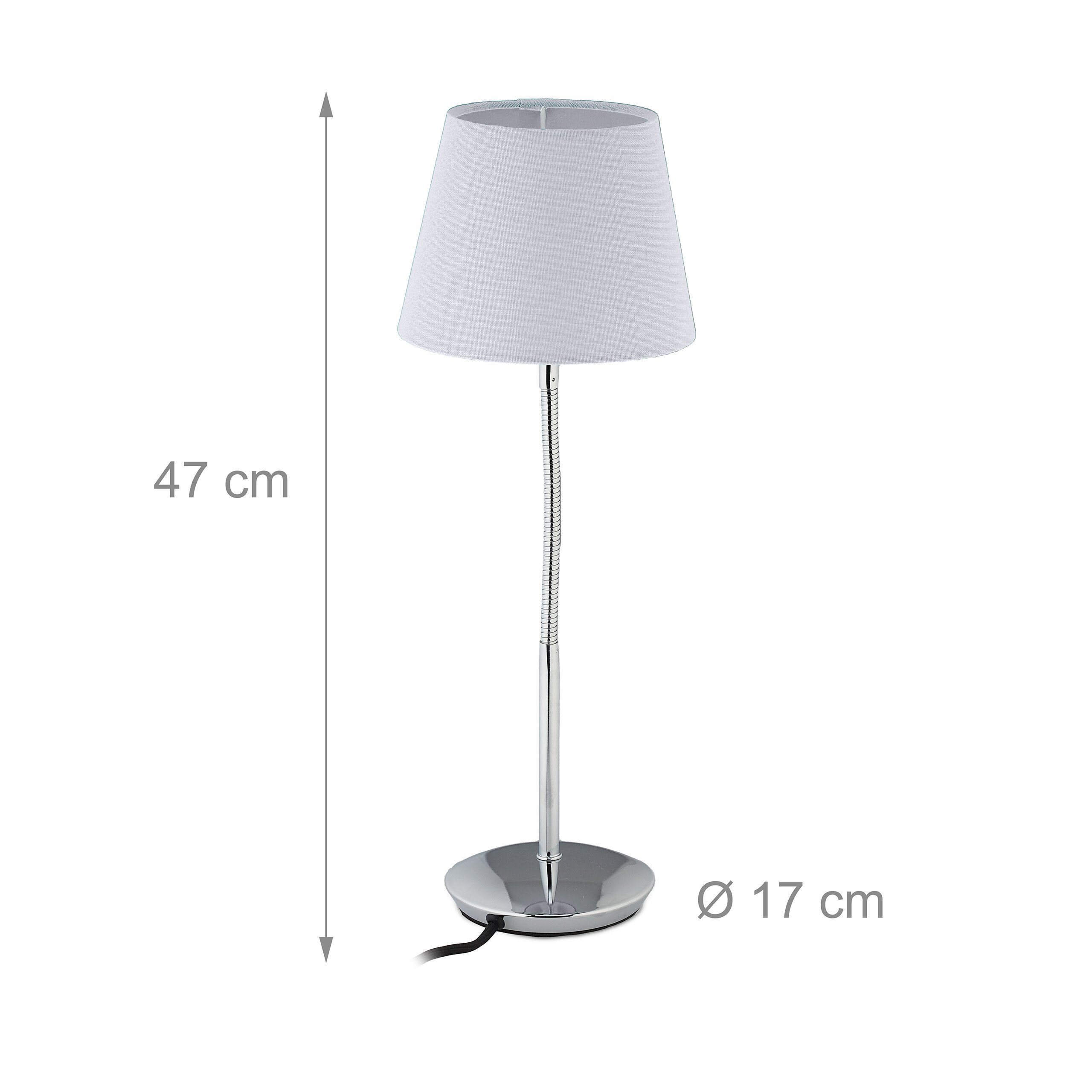 relaxdays Tischleuchte Flexible Tischlampe mit Stoffschirm, Flexibel einstellbarer Arm für gezielte Beleuchtung, E14 (max. 40 W), Leuchtmittel nicht inklusive,  – Bild 4 von 5
