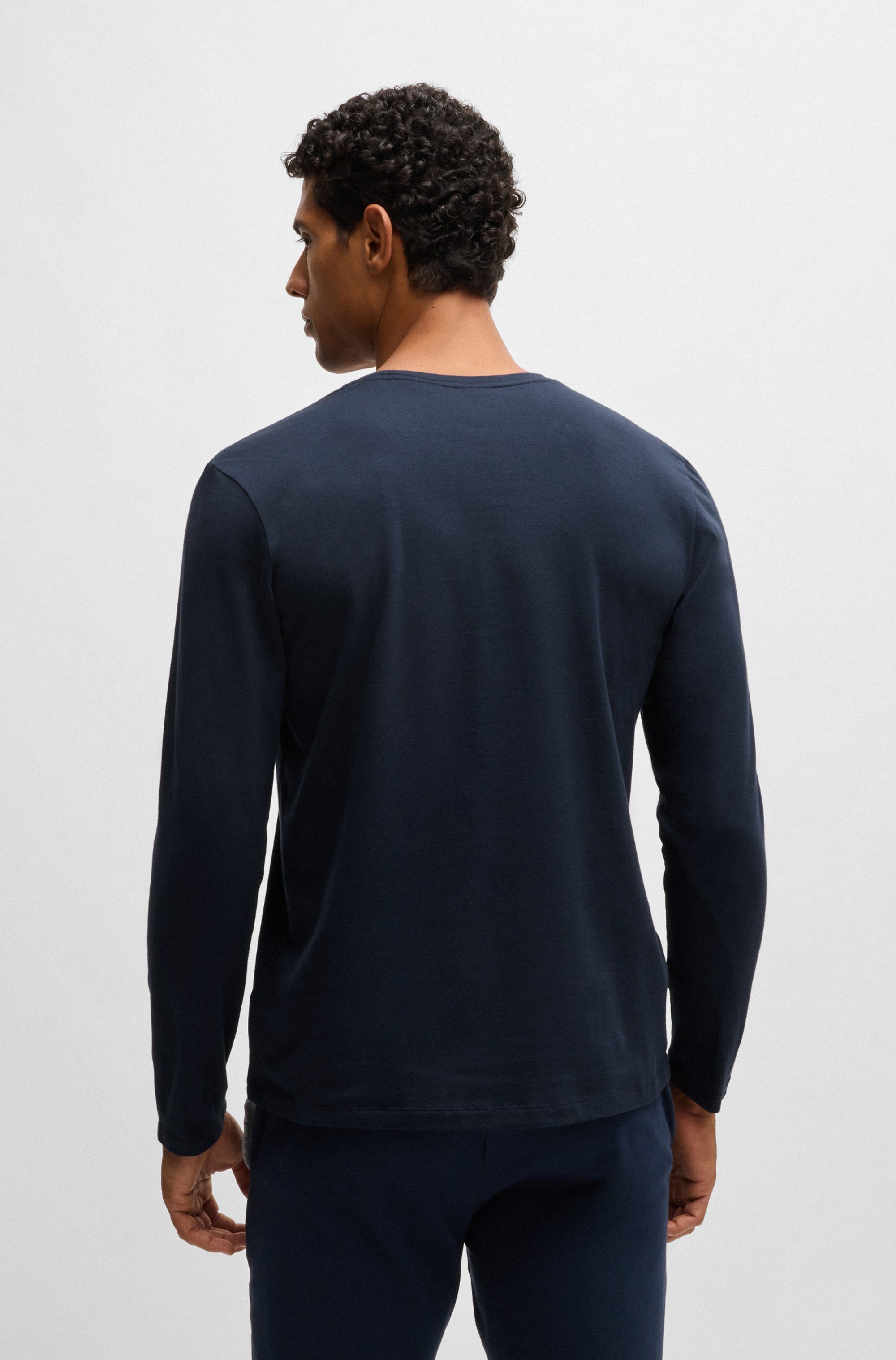 BOSS Langarmshirt Mix&Match LS-Shirt R mit BOSS Stickerei auf der Brust günstig online kaufen